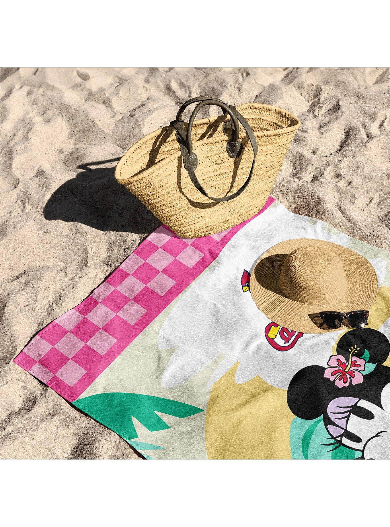 MLB St. Louis Cardinals Disney Minnie Mouse Beachy Check Pink Microfiber Beach Towel, , alternate - view 3