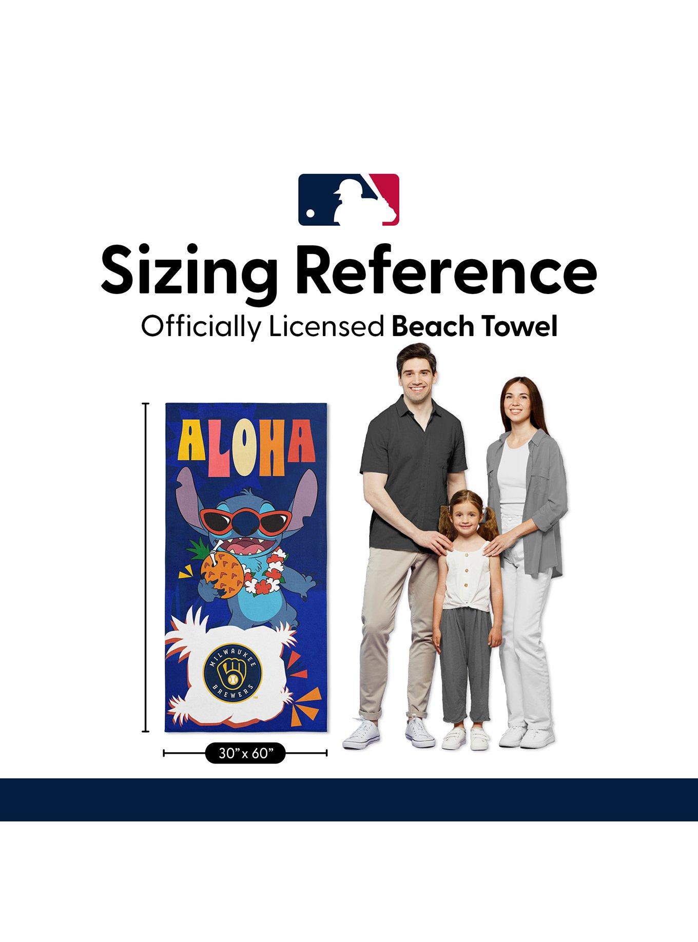 MLB Milwaukee Brewers Disney Lilo & Stitch Tropic Royal Microfiber Beach Towel, , alternate - view 6