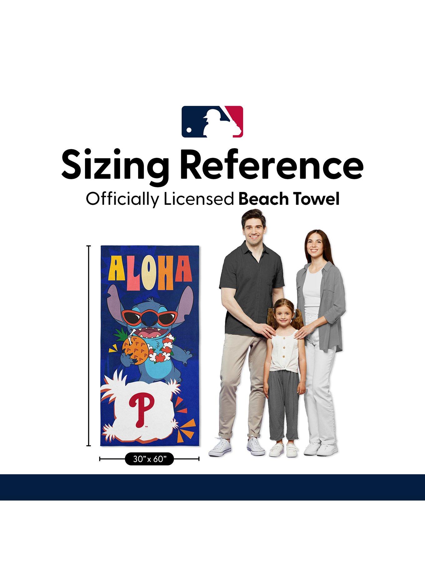 MLB Philadelphia Phillies Disney Lilo & Stitch Tropic Royal Microfiber Beach Towel, , alternate - view 6