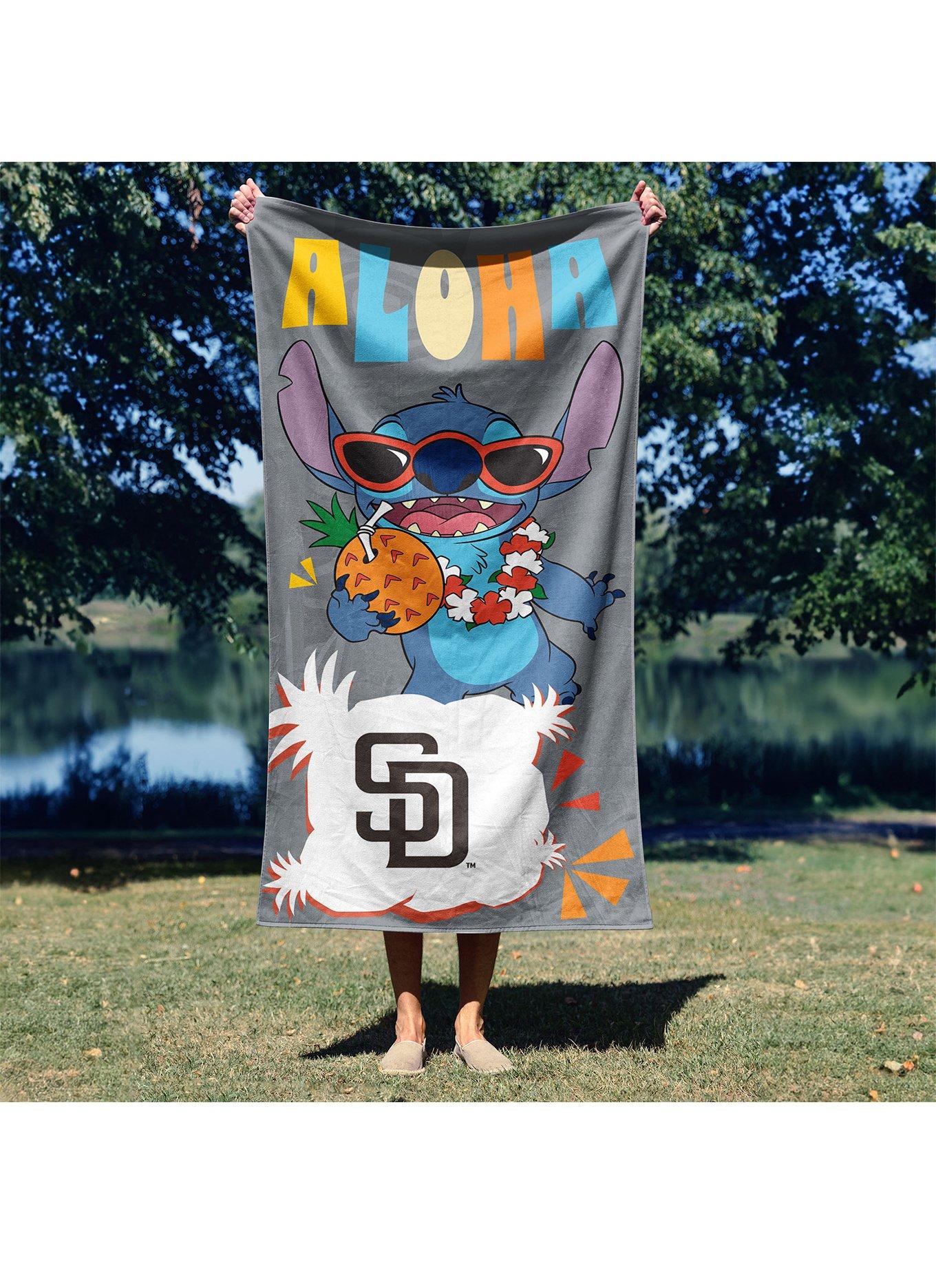 MLB San Diego Padres Disney Lilo & Stitch Tropic Grey Microfiber Beach Towel, , alternate - view 4