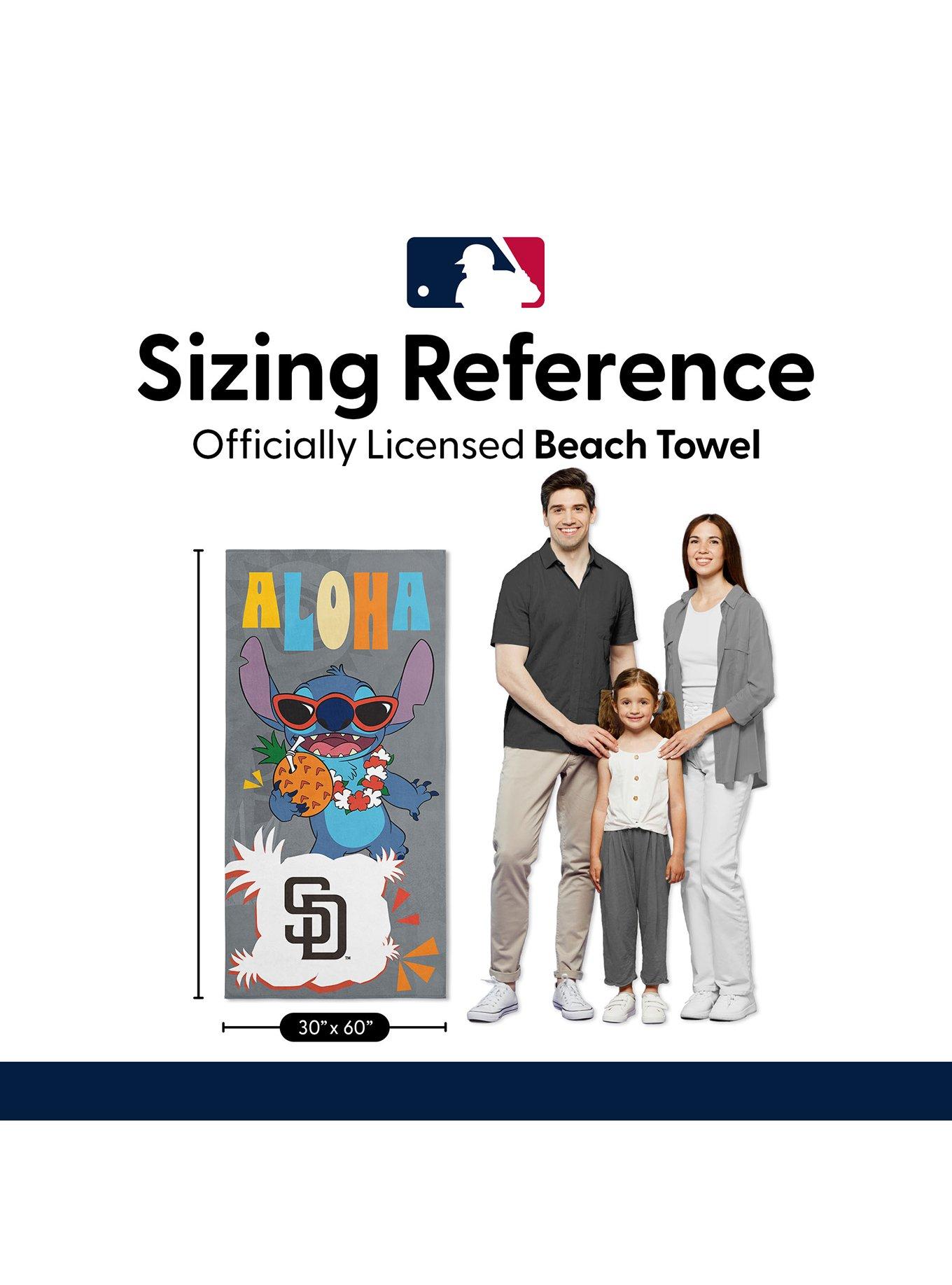 MLB San Diego Padres Disney Lilo & Stitch Tropic Grey Microfiber Beach Towel, , alternate - view 6