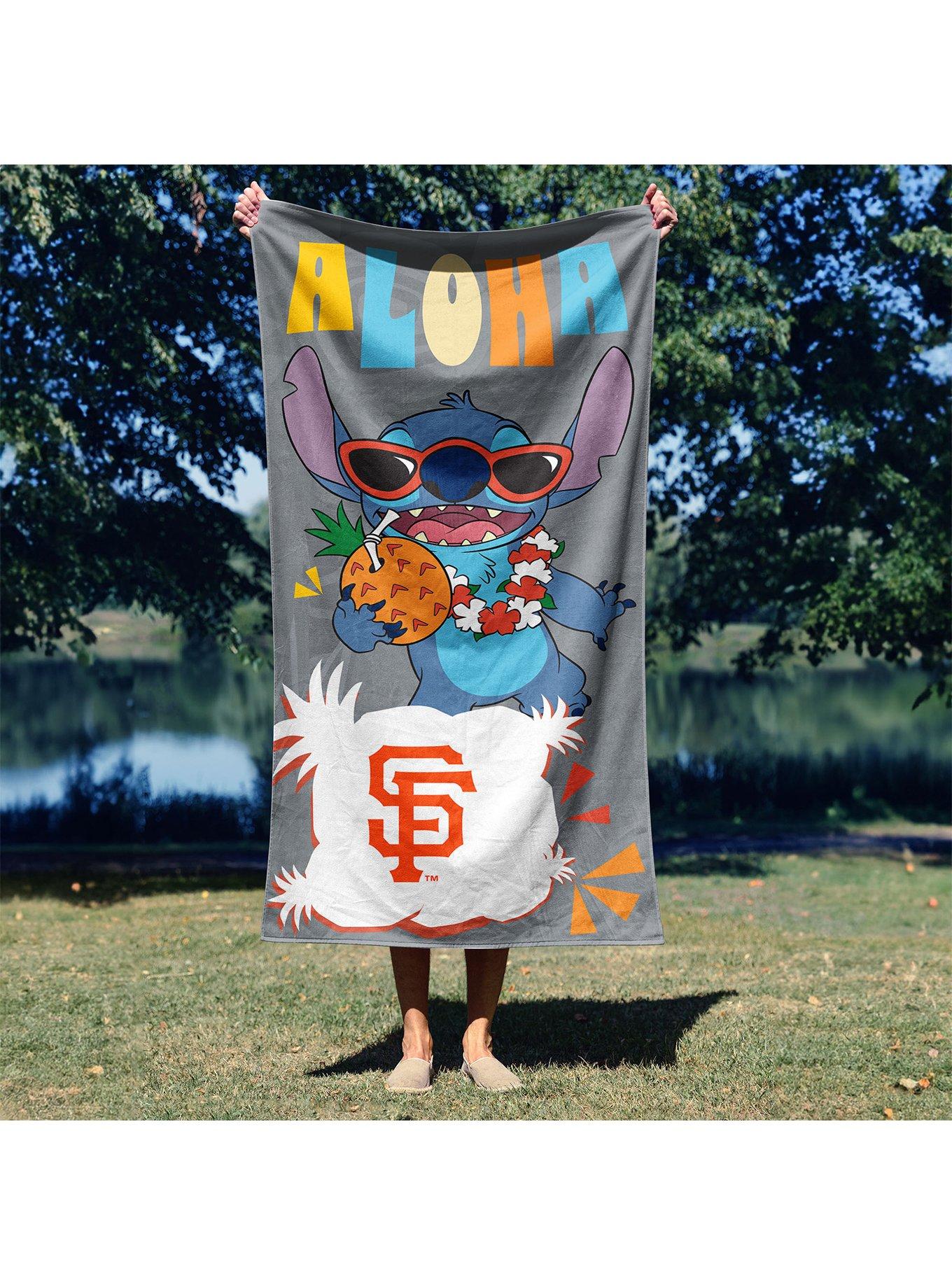 MLB San Francisco Giants Disney Lilo & Stitch Tropic Grey Microfiber Beach Towel, , alternate - view 4