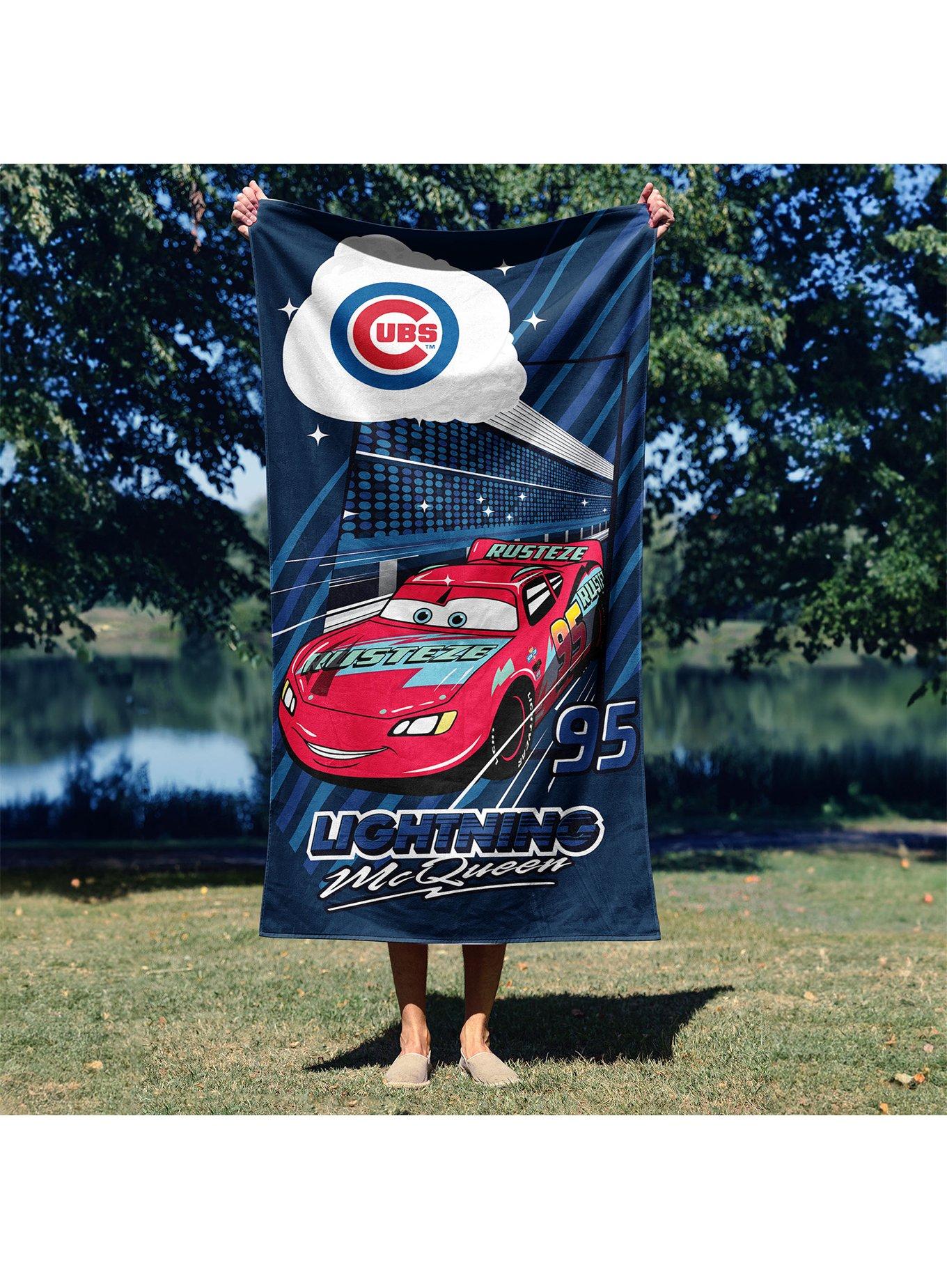 MLB Chicago Cubs Disney Pixar Cars Speedline Navy Microfiber Beach Towel, , alternate - view 4
