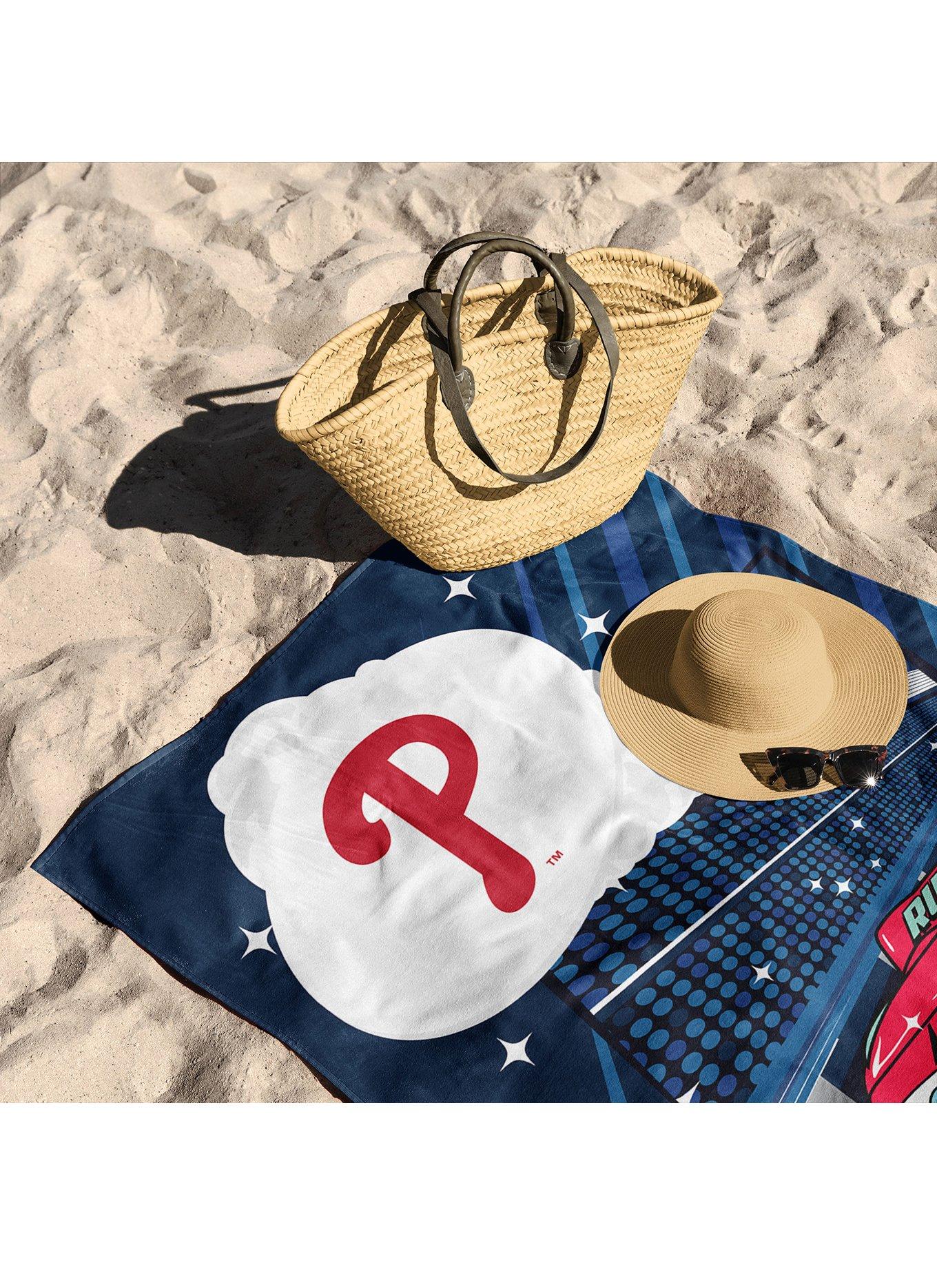 MLB Philadelphia Phillies Disney Pixar Cars Speedline Navy Microfiber Beach Towel, , alternate - view 3