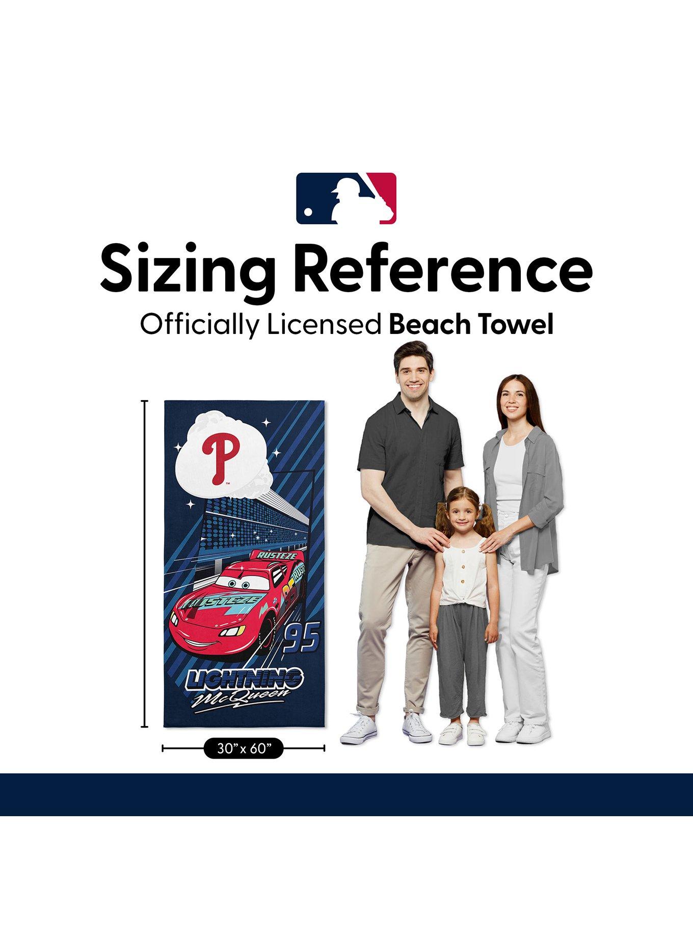 MLB Philadelphia Phillies Disney Pixar Cars Speedline Navy Microfiber Beach Towel, , alternate - view 6