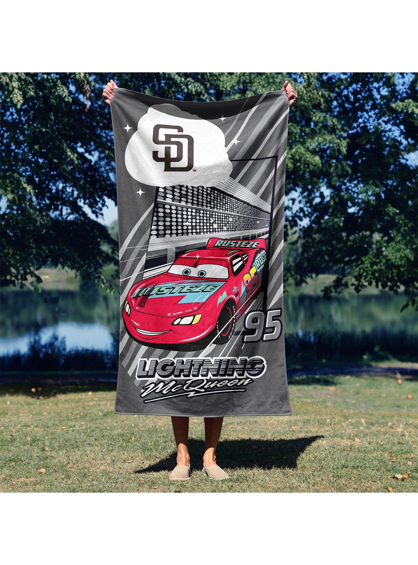 MLB San Diego Padres Disney Pixar Cars Speedline Grey Microfiber Beach Towel, , alternate - view 4