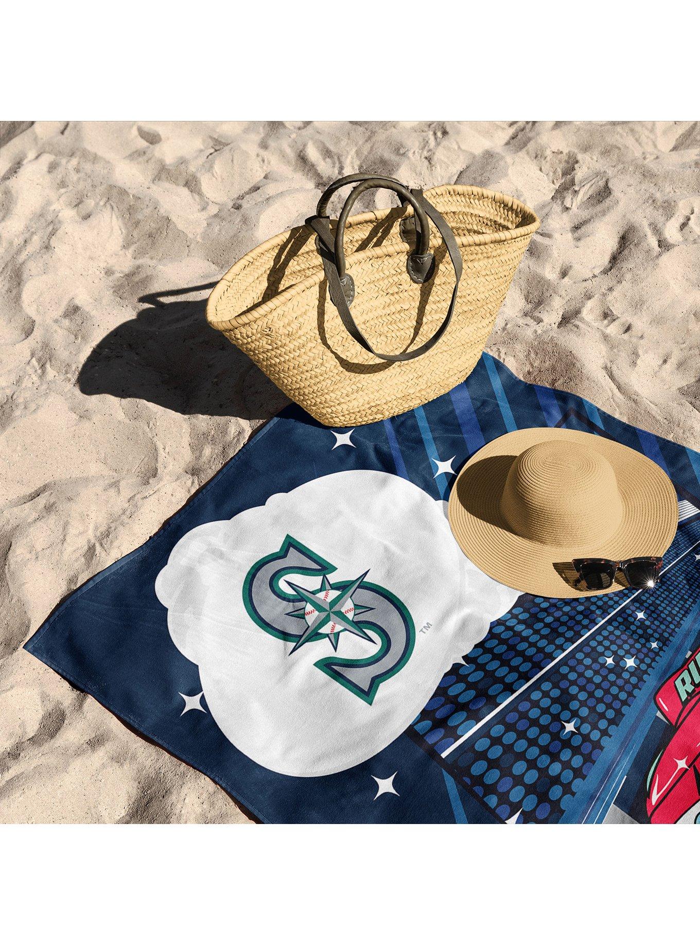 MLB Seattle Mariners Disney Pixar Cars Speedline Navy Microfiber Beach Towel, , alternate - view 3