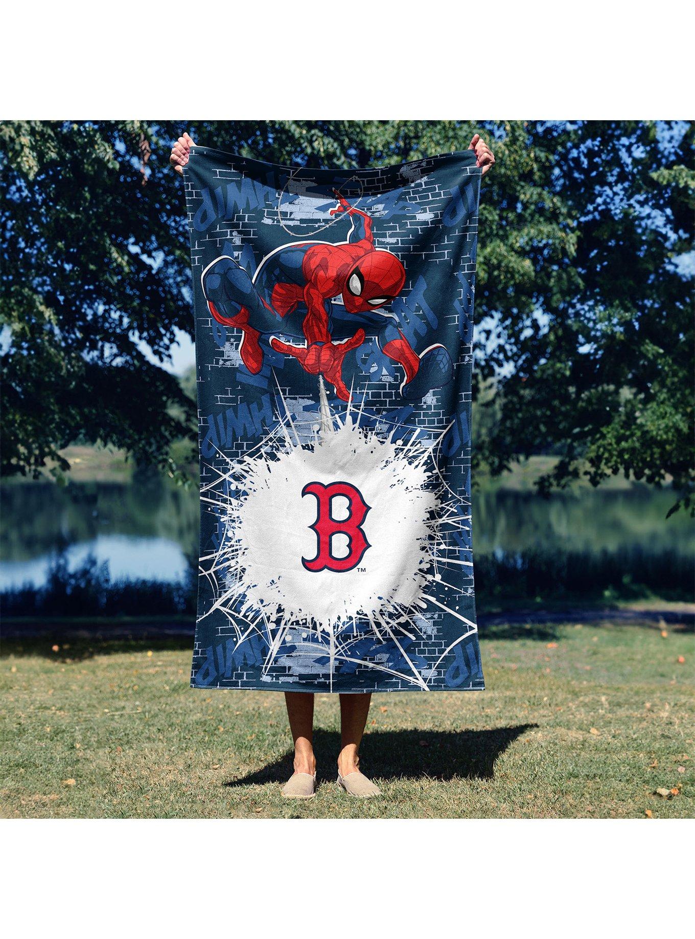 MLB Boston Red Sox Marvel Spider-Man Web Core Navy Microfiber Beach Towel, , alternate - view 4