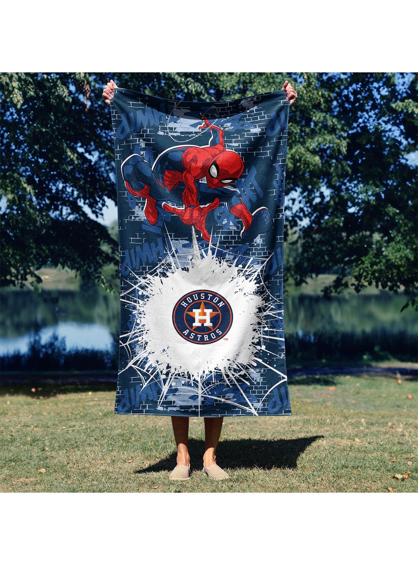 MLB Houston Astros Marvel Spider-Man Web Core Navy Microfiber Beach Towel, , alternate - view 4