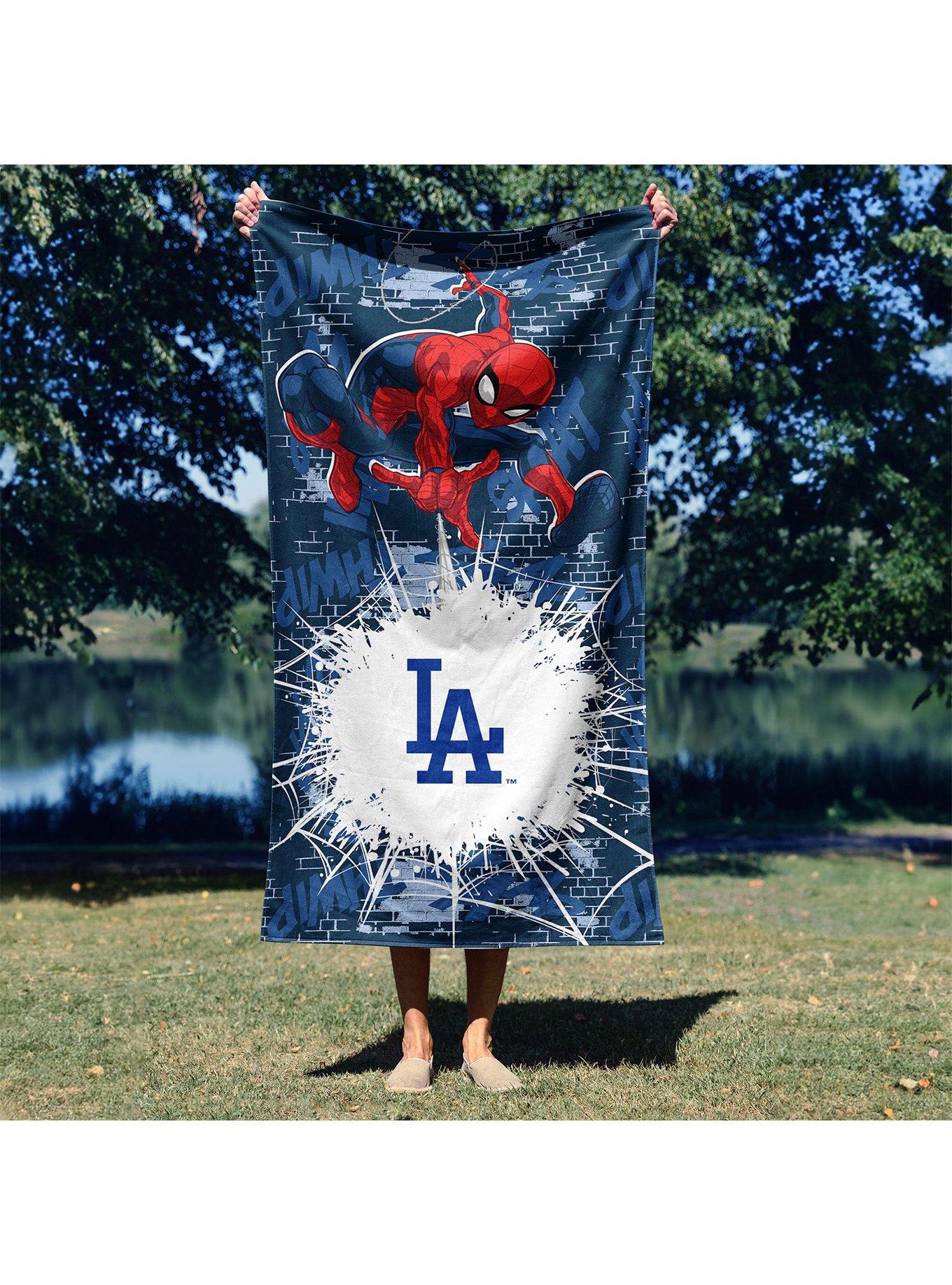 MLB Los Angeles Dodgers Marvel Spider-Man Web Core Navy Microfiber Beach Towel, , alternate - view 4