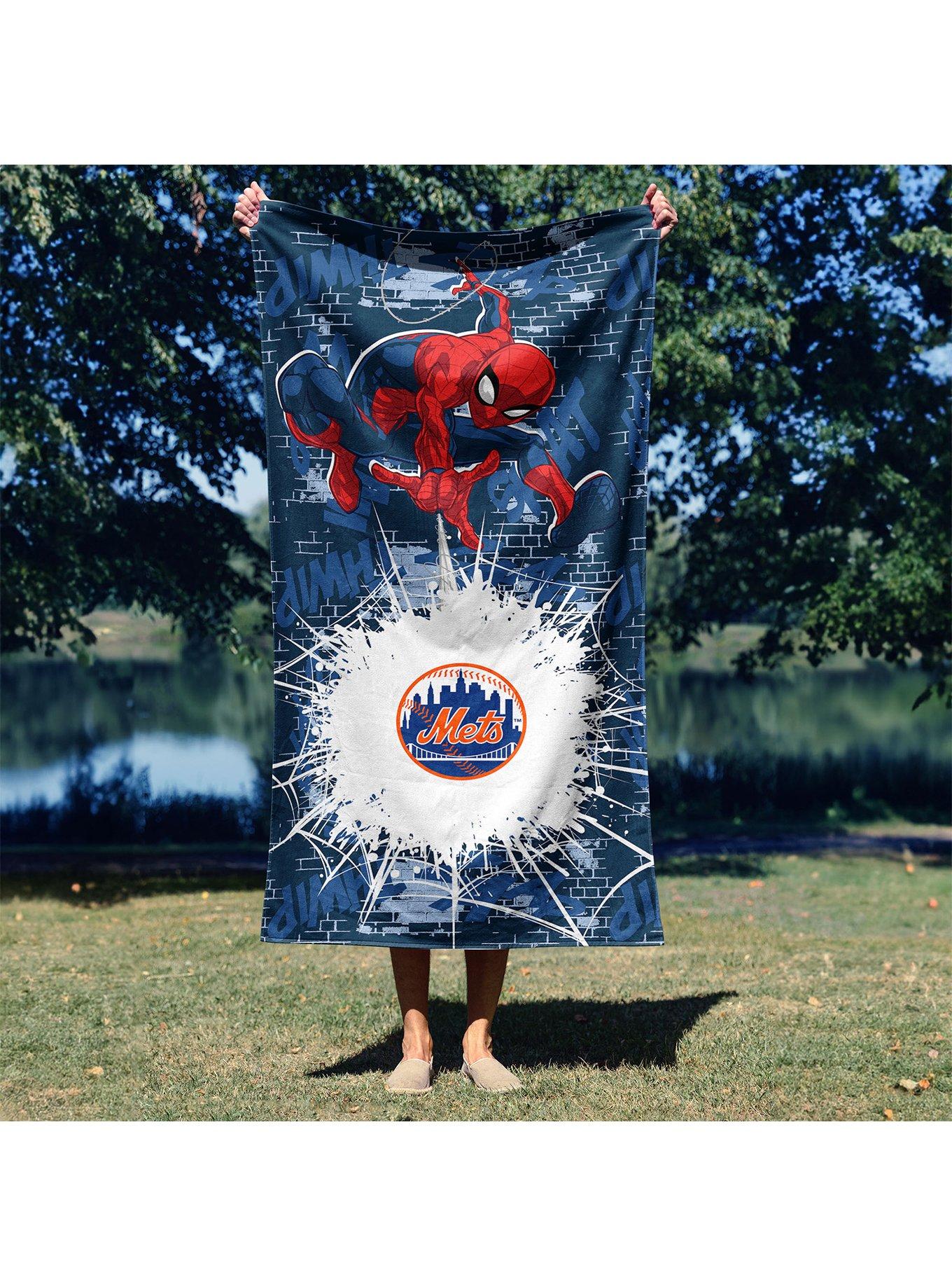 MLB New York Mets Marvel Spider-Man Web Core Navy Microfiber Beach Towel, , alternate - view 4