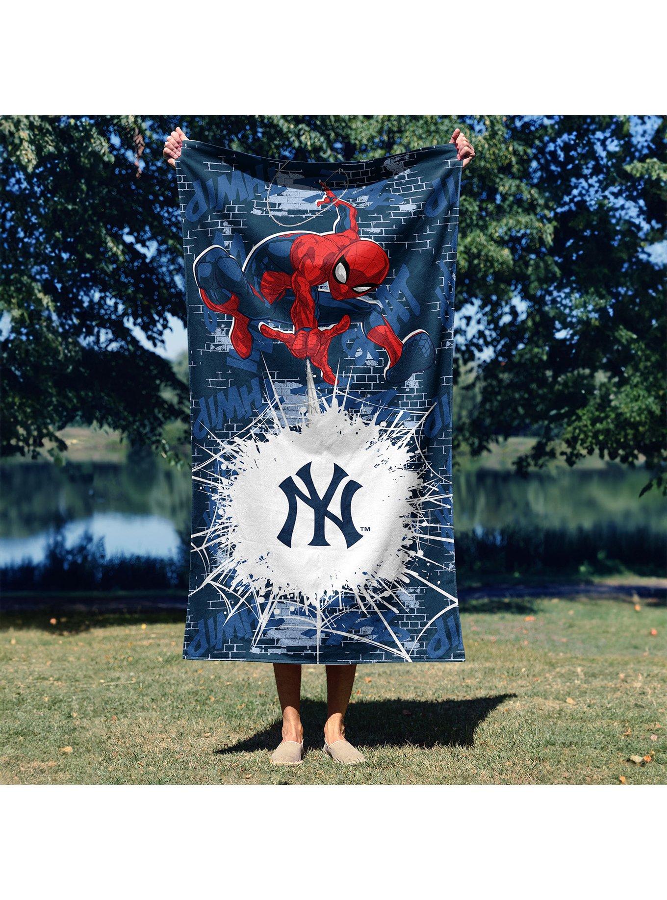MLB New York Yankees Marvel Spider-Man Web Core Navy Microfiber Beach Towel, , alternate - view 4