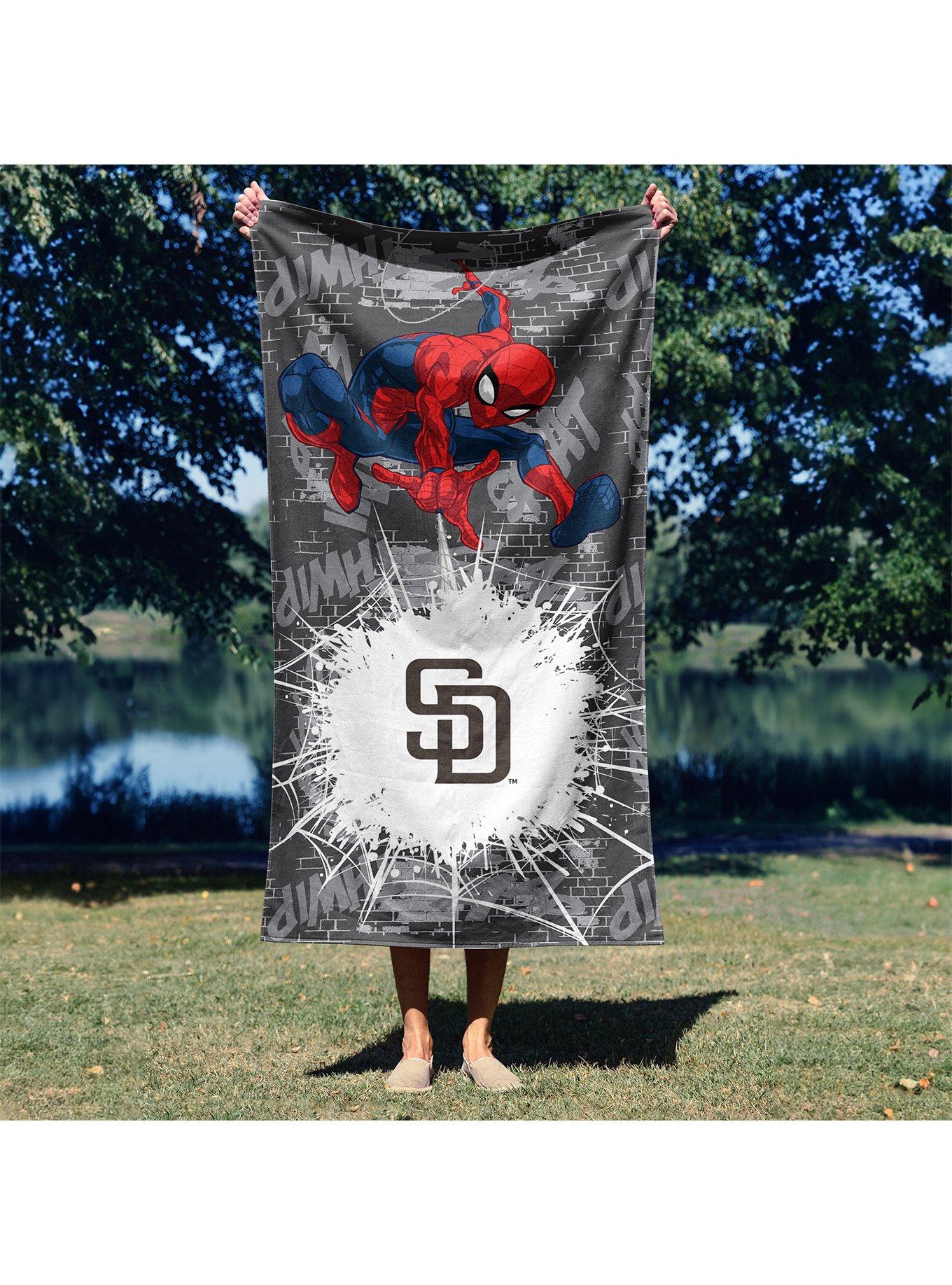 MLB San Diego Padres Marvel Spider-Man Web Core Grey Microfiber Beach Towel, , alternate - view 4