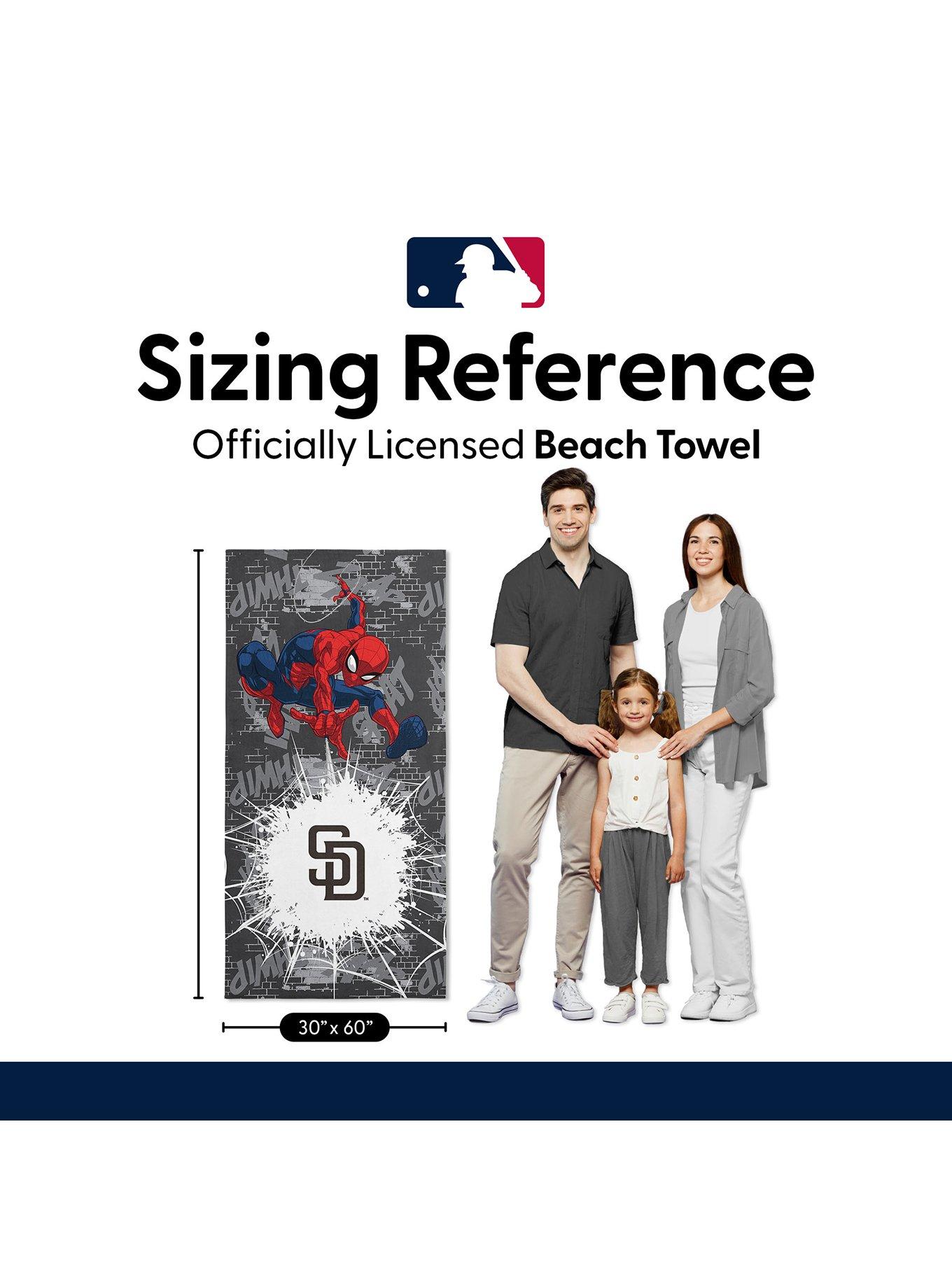 MLB San Diego Padres Marvel Spider-Man Web Core Grey Microfiber Beach Towel, , alternate - view 6