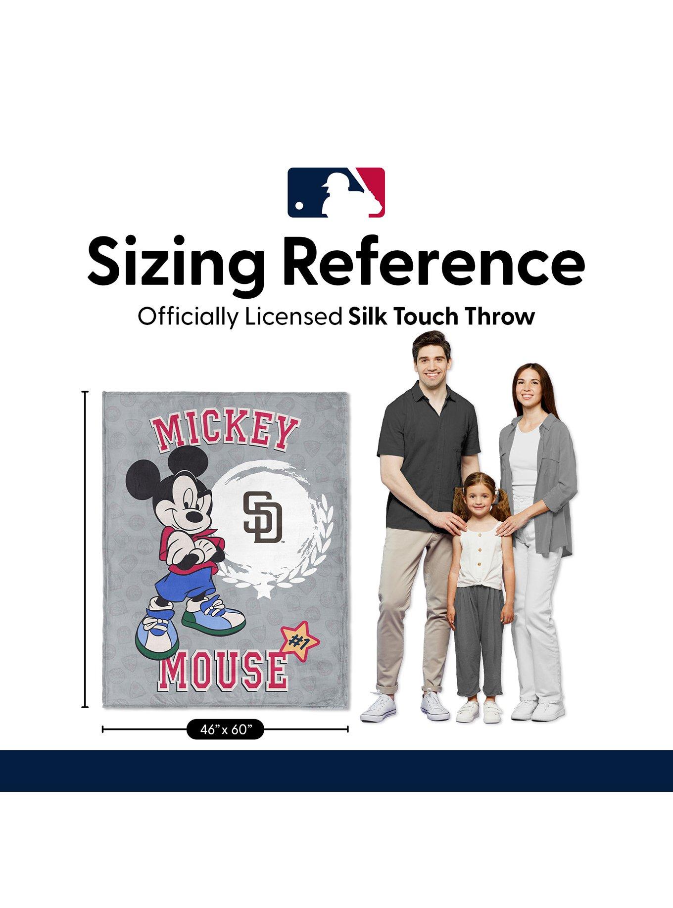 MLB San Diego Padres Disney Mickey Mouse Baller Grey Silk Touch Throw Blanket, , alternate - view 6
