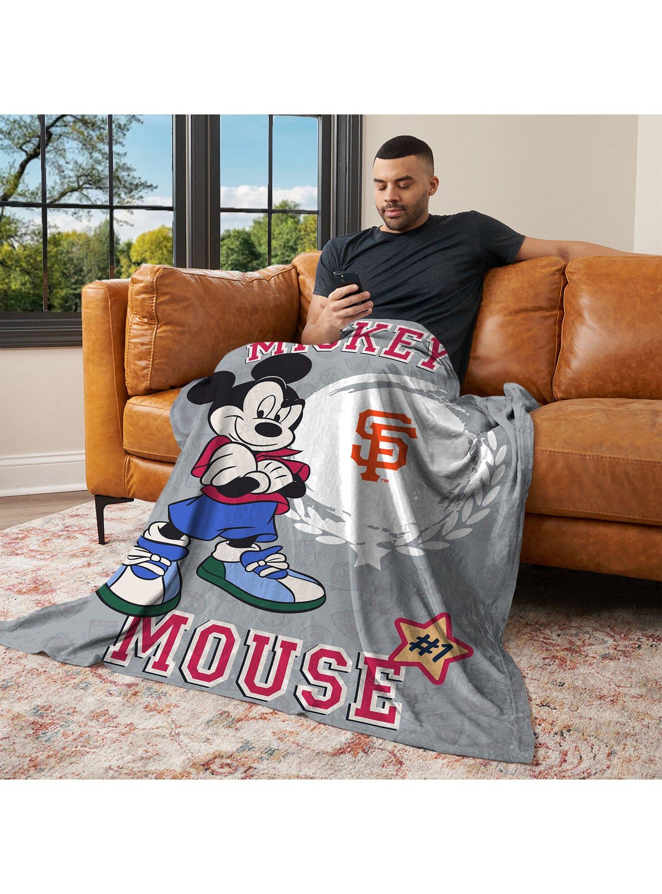 MLB San Francisco Giants Disney Mickey Mouse Baller Grey Silk Touch Throw Blanket, , alternate - view 3