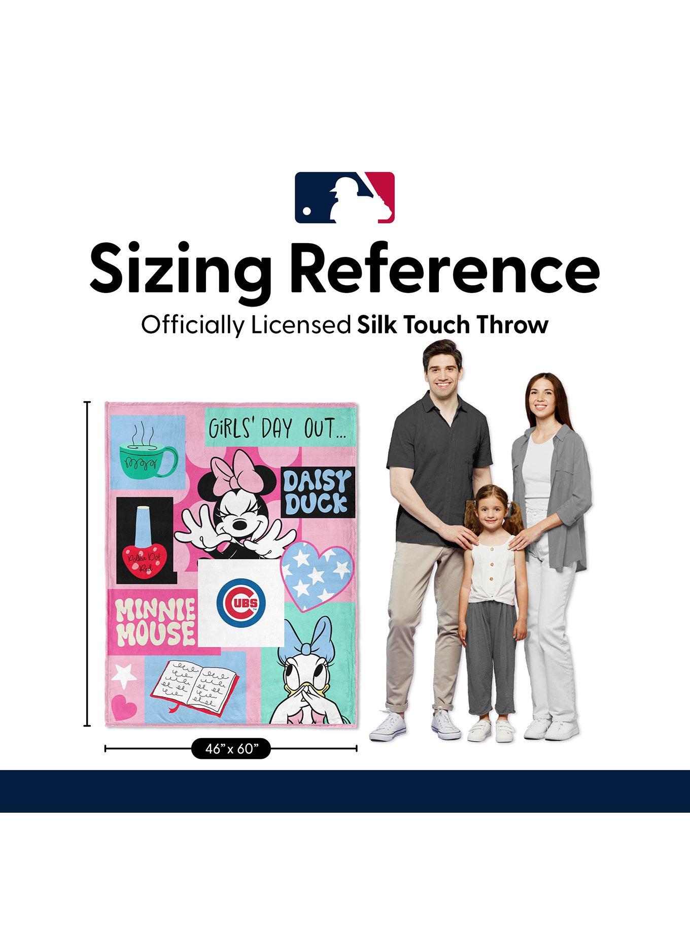 MLB Chicago Cubs Disney Minnie Mouse Checker Floral Pink Silk Touch Throw Blanket, , alternate - view 6
