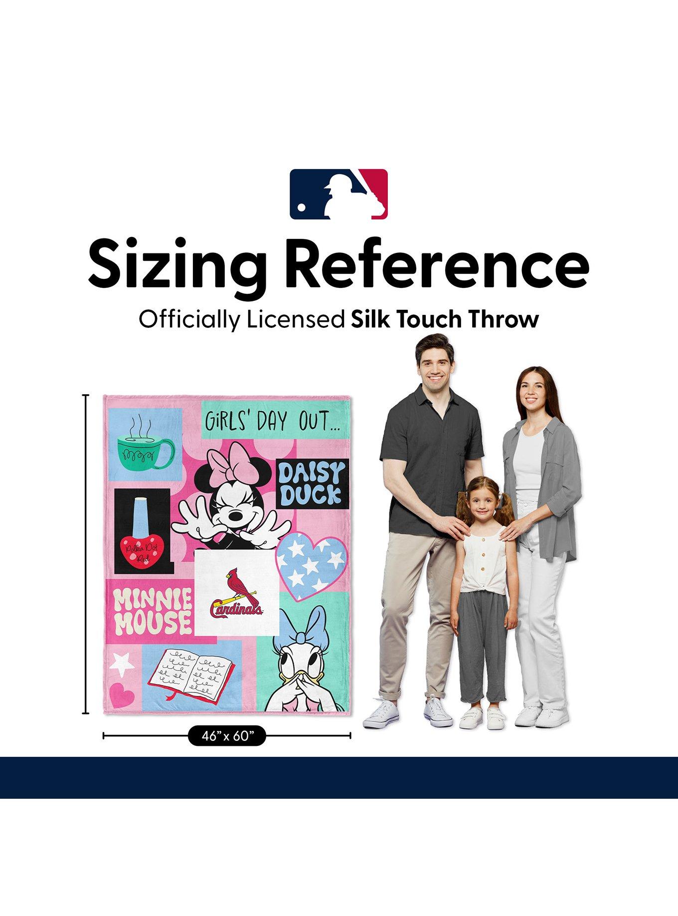 MLB St. Louis Cardinals Disney Minnie Mouse Checker Floral Pink Silk Touch Throw Blanket, , alternate - view 6