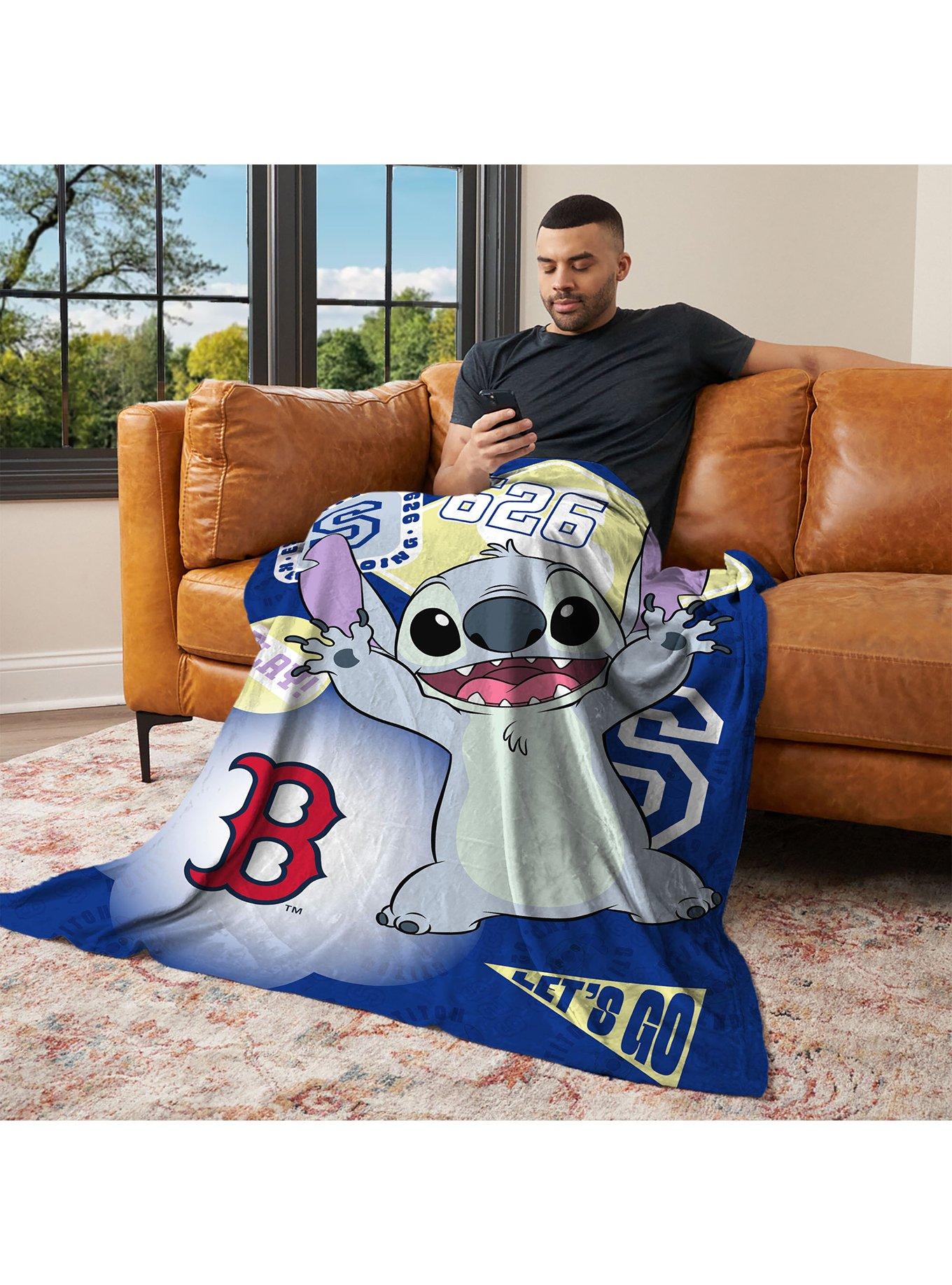 MLB Boston Red Sox Disney Lilo & Stitch Stickers Royal Silk Touch Throw Blanket, , alternate - view 3