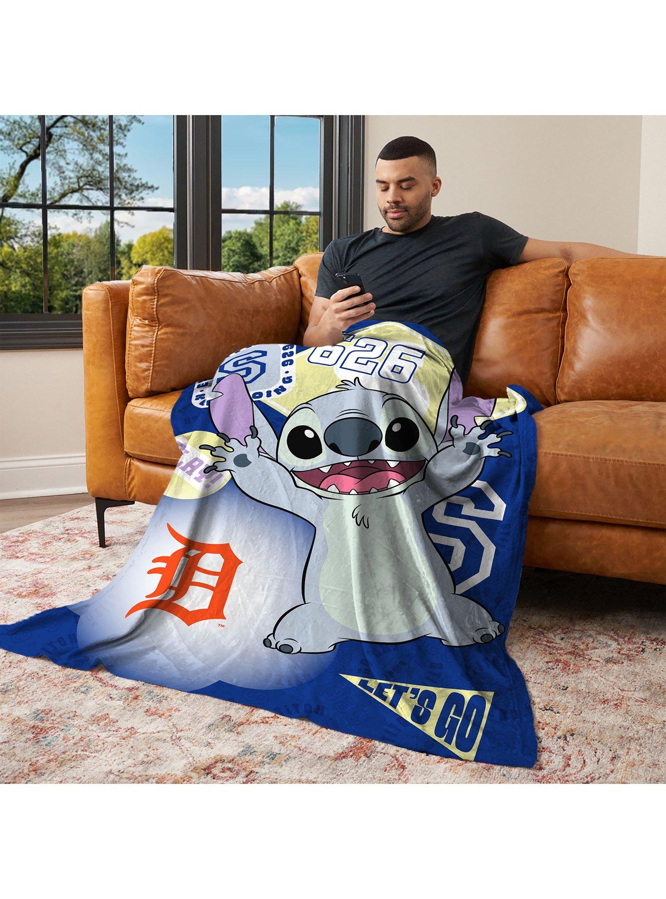 MLB Detroit Tigers Disney Lilo & Stitch Stickers Royal Silk Touch Throw Blanket, , alternate - view 3