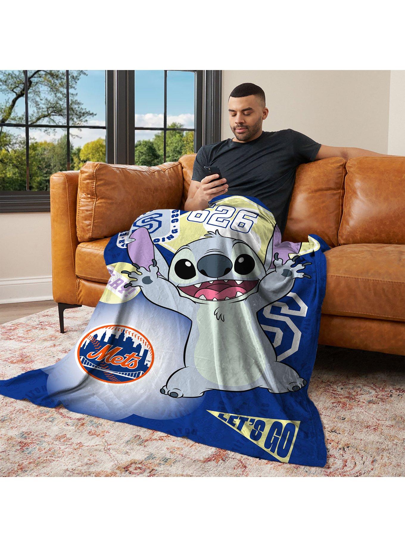 MLB New York Mets Disney Lilo & Stitch Stickers Royal Silk Touch Throw Blanket, , alternate - view 3