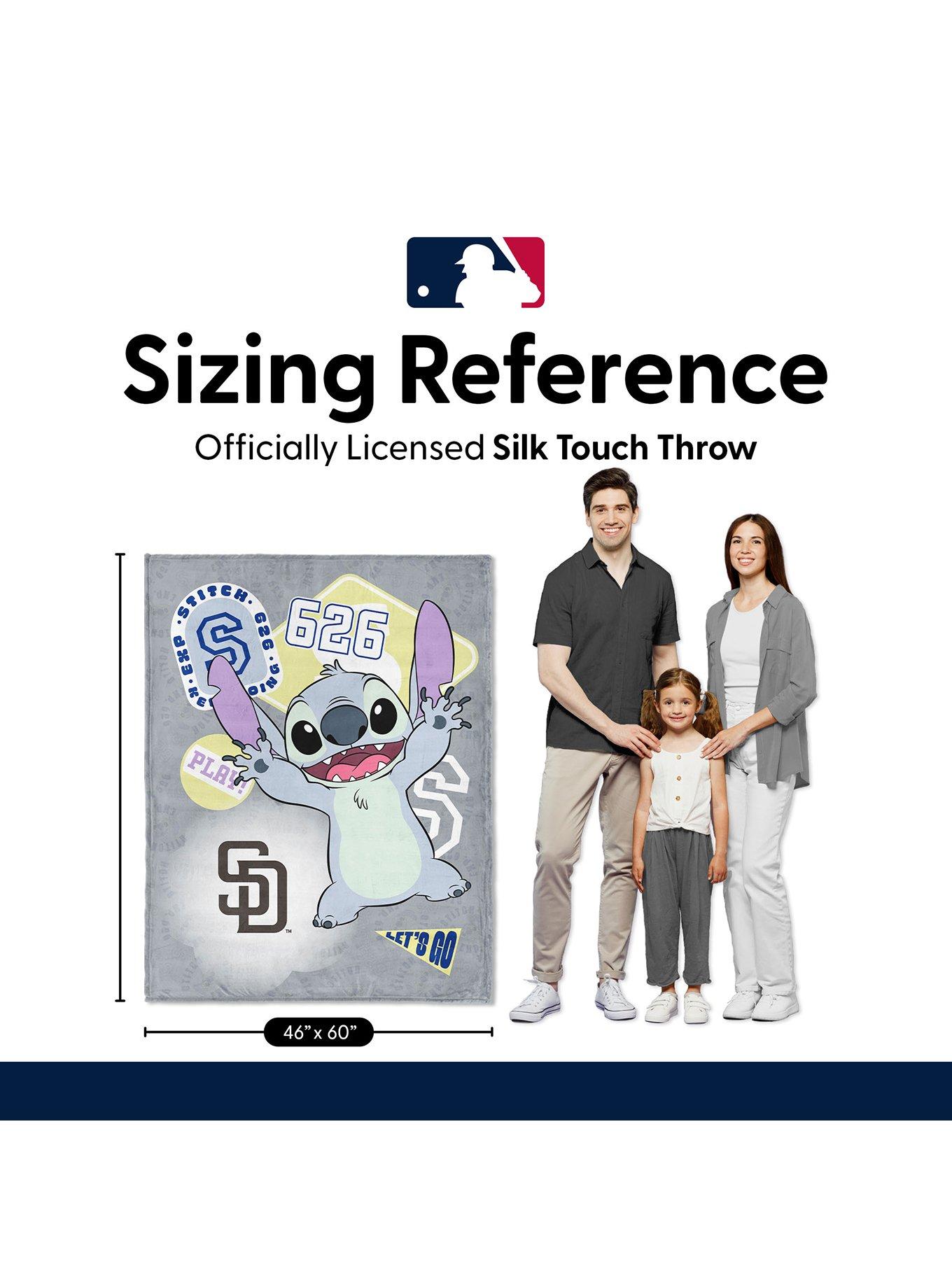 MLB San Diego Padres Disney Lilo & Stitch Stickers Grey Silk Touch Throw Blanket, , alternate - view 6