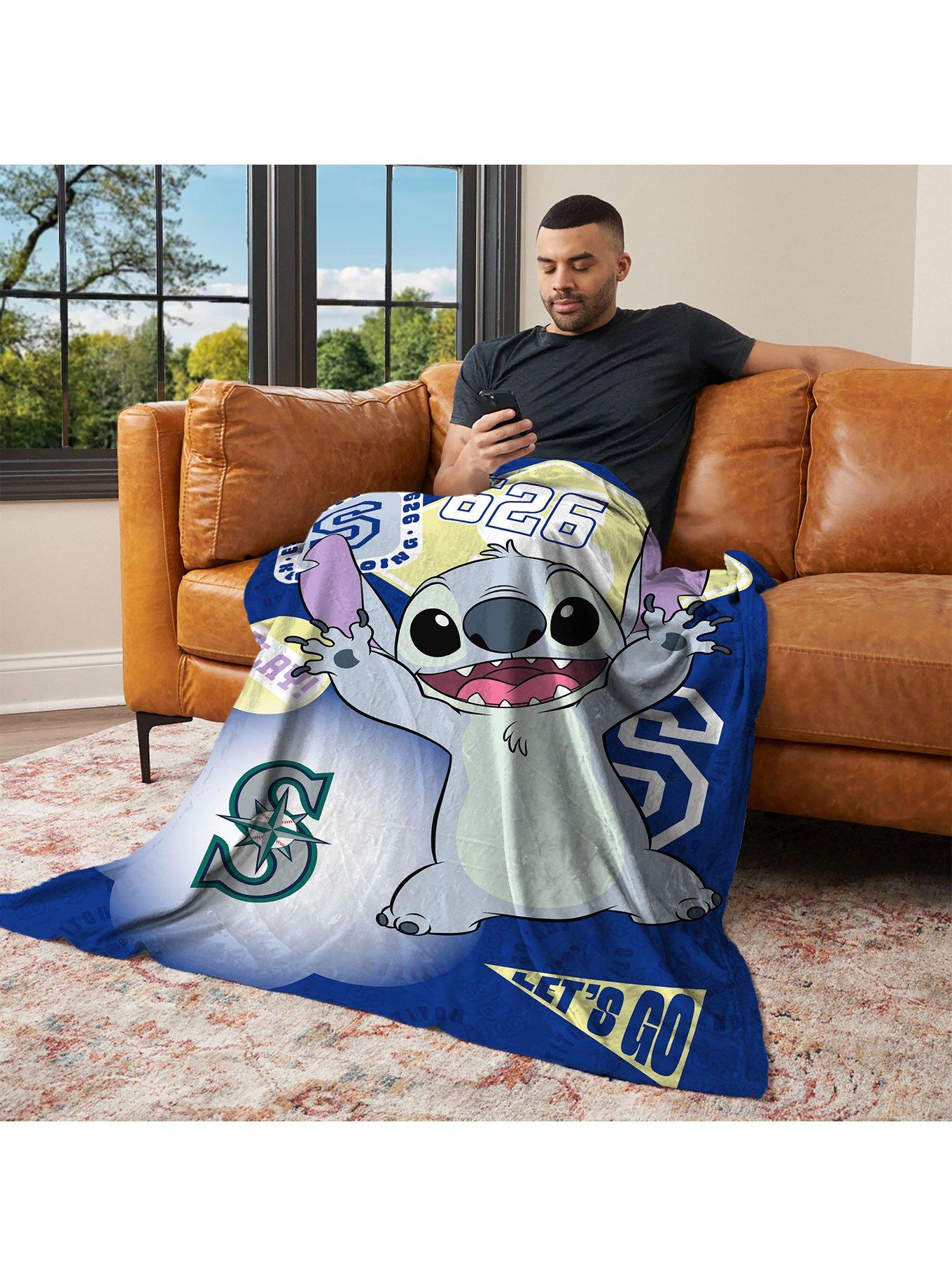 MLB Seattle Mariners Disney Lilo & Stitch Stickers Royal Silk Touch Throw Blanket, , alternate - view 3