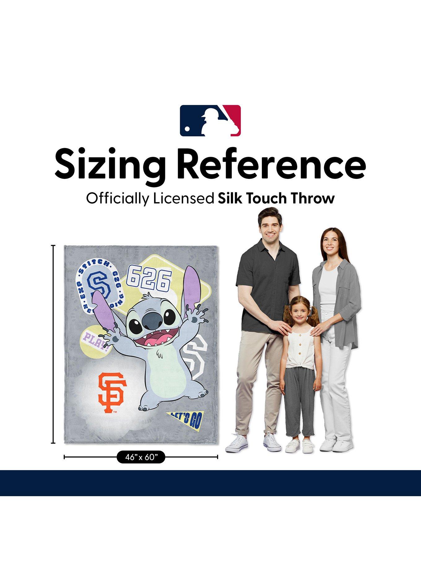 MLB San Francisco Giants Disney Lilo & Stitch Stickers Grey Silk Touch Throw Blanket, , alternate - view 6