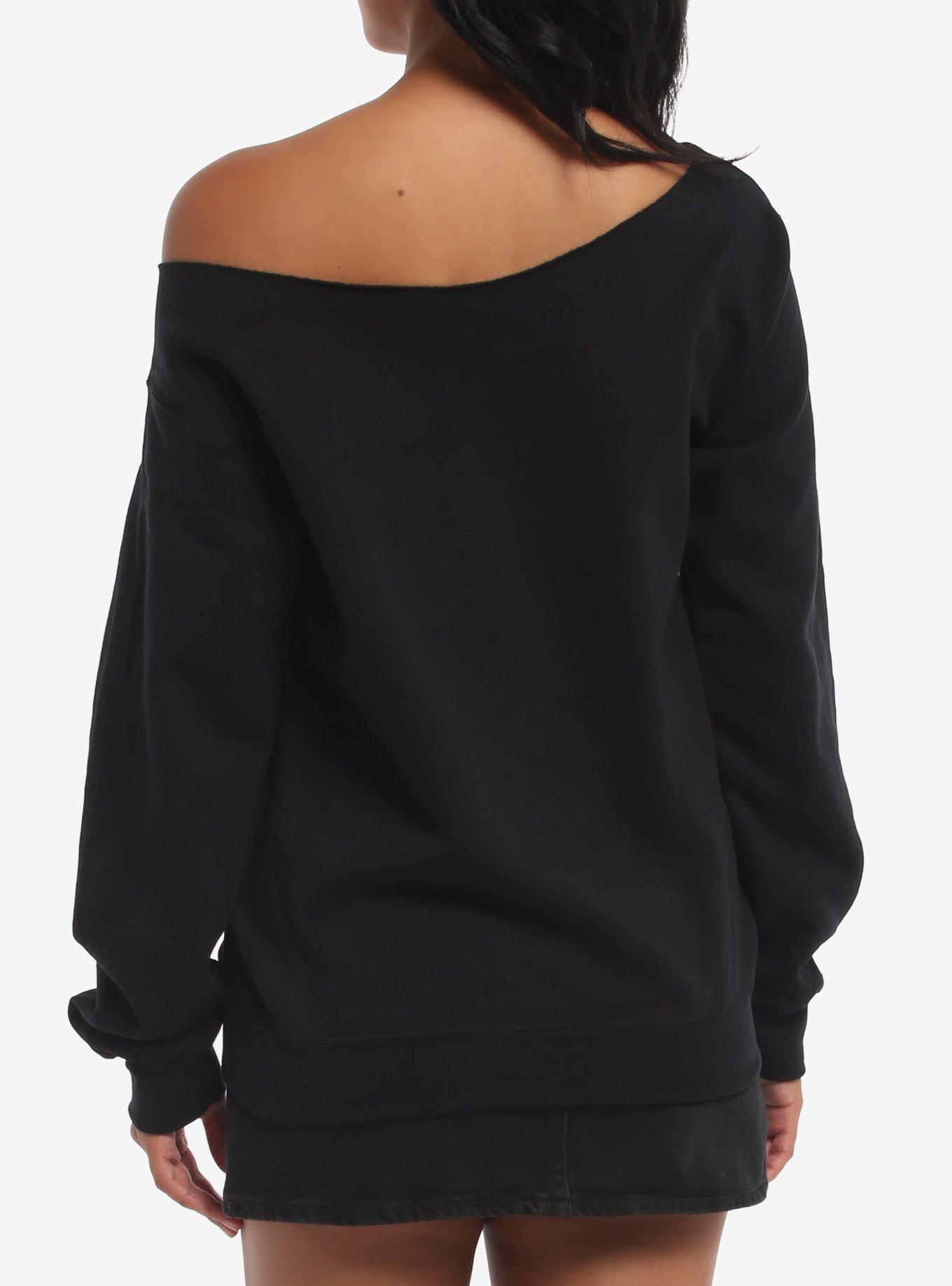 Bad Omens Dying To Love Girls Off-Shoulder Sweatshirt, BLACK, alternate - view 3