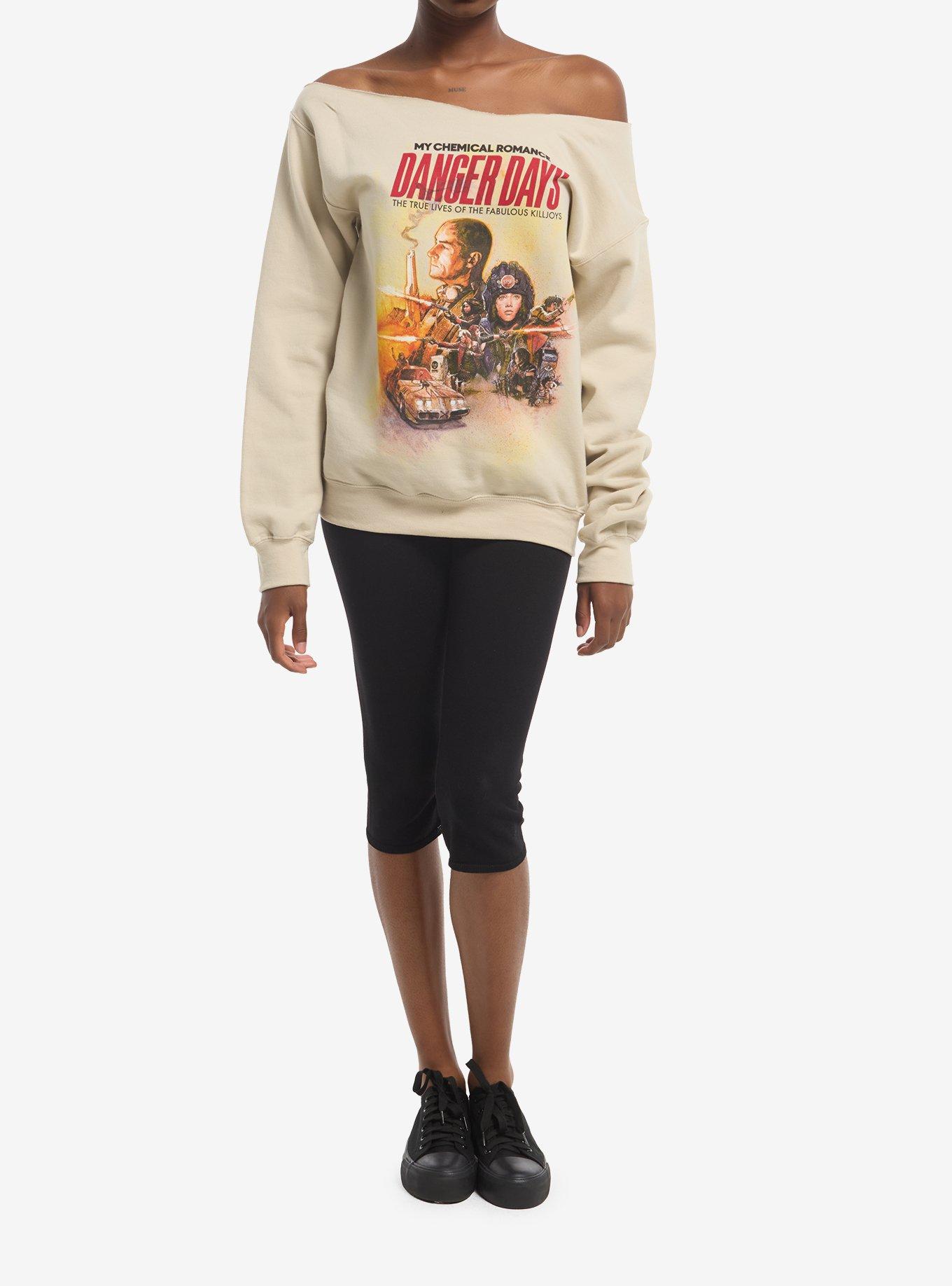 My Chemical Romance Danger Days Girls Off-Shoulder Sweatshirt, NATURAL, alternate - view 2