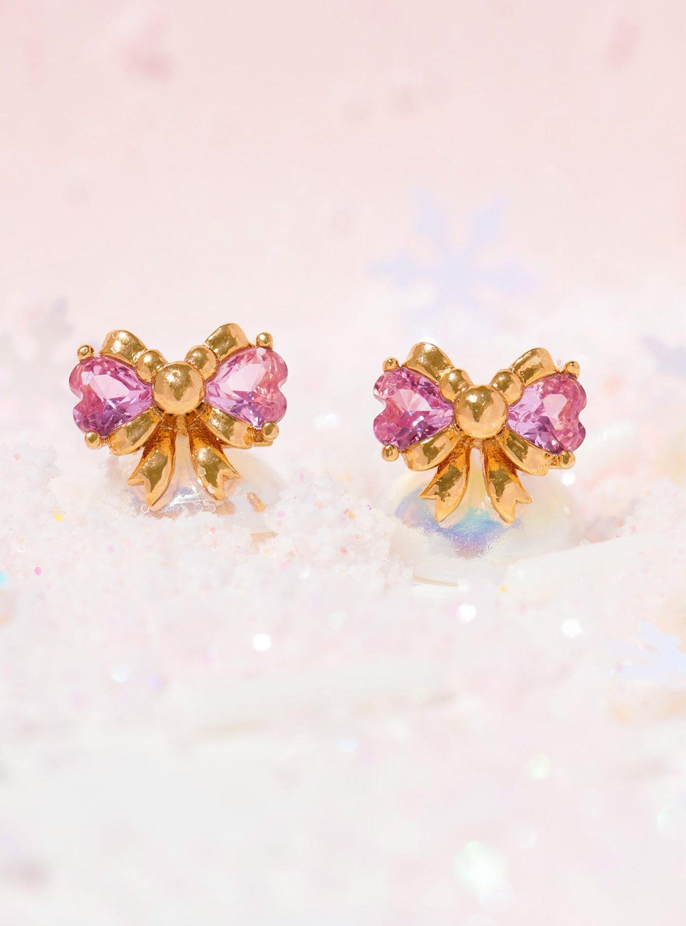 Girls Crew Disney Holiday Bow Studs, , alternate - view 3