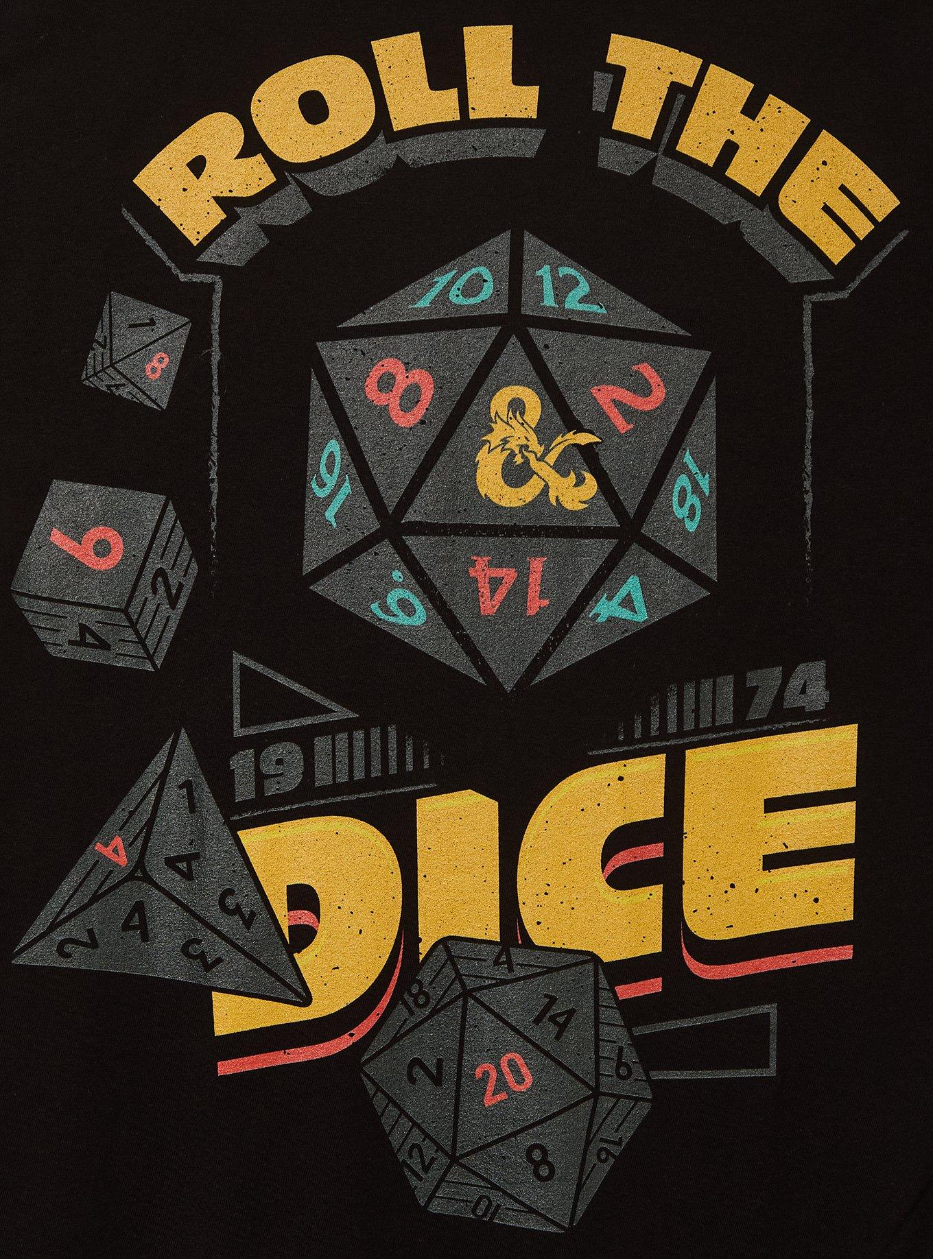 Dungeons & Dragons Roll the Dice T-Shirt - BoxLunch Exclusive, BLACK, alternate - view 2