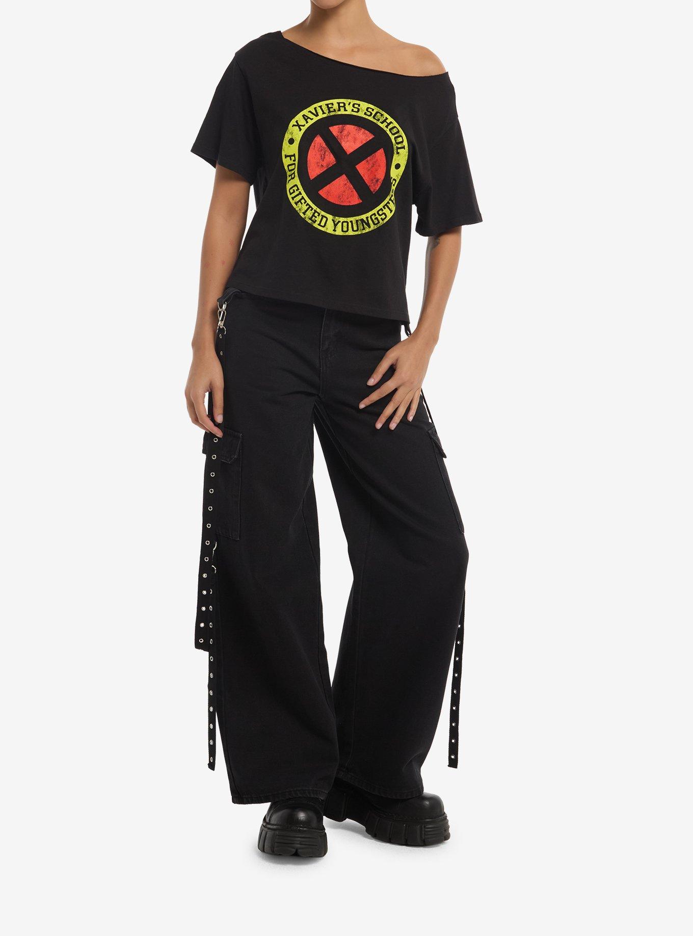 Marvel X-Men School Logo Girls Off-Shoulder T-Shirt, MULTI, alternate - view 2