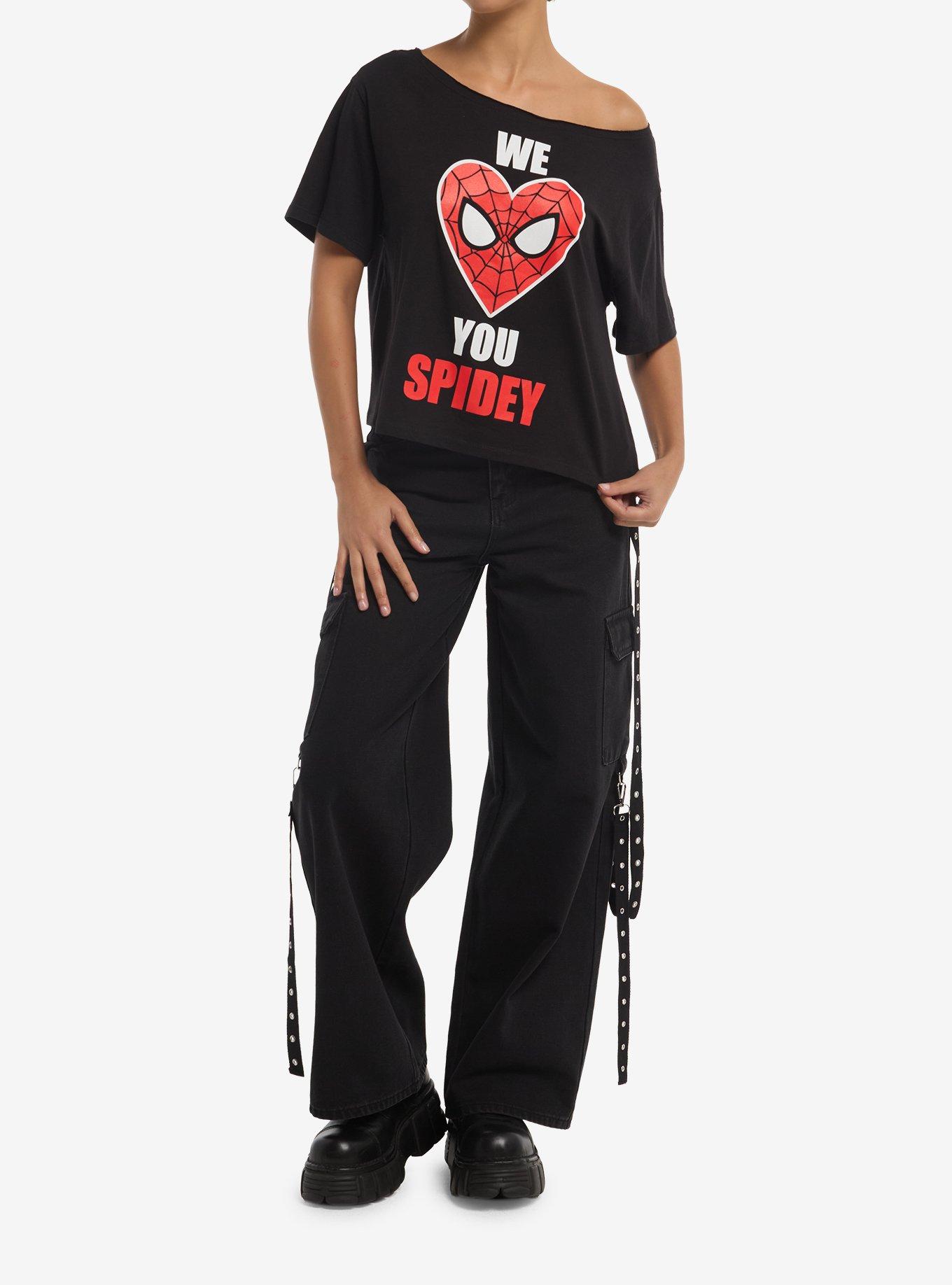 Marvel Spider-Man We Love Spidey Girls Off-Shoulder T-Shirt, MULTI, alternate - view 2