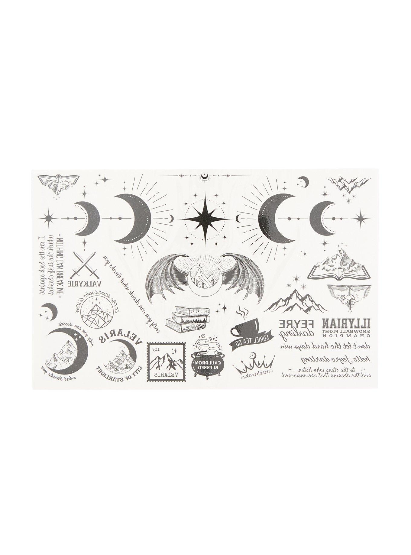 Sparrow & Wilde A Court Of Thorns And Roses Temporary Tattoo Sheet, , alternate - view 3