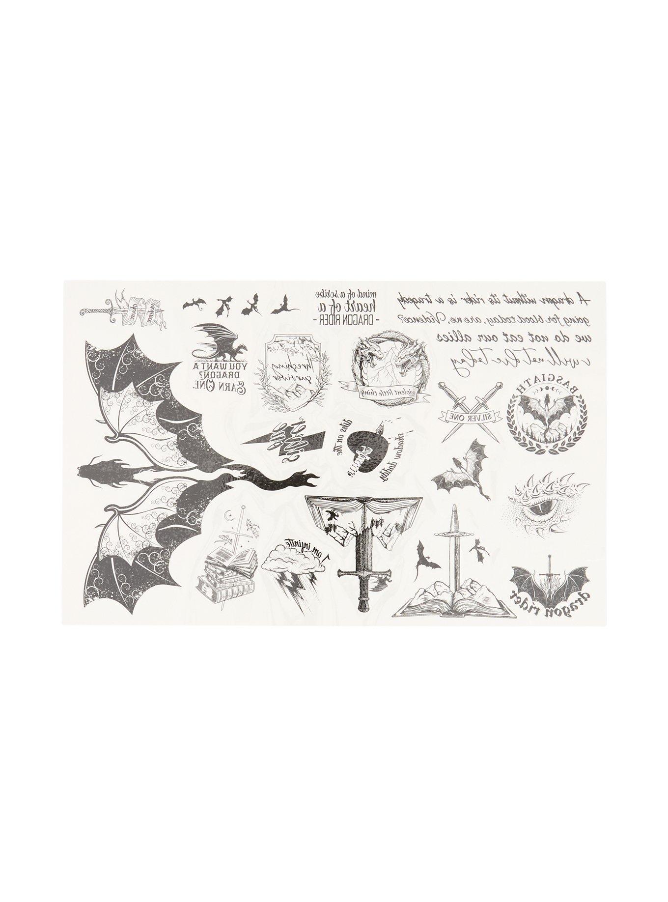 Sparrow & Wilde Fourth Wing Temporary Tattoo Sheet, , alternate - view 3