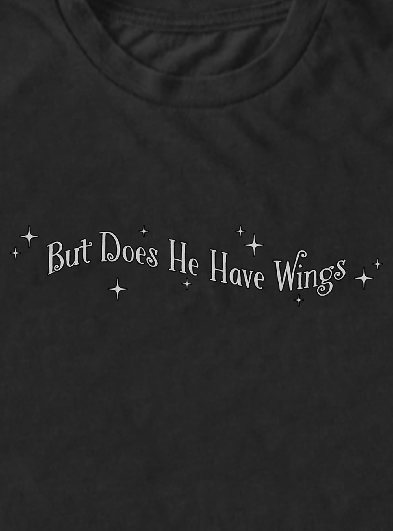 Does He Have Wings Girls Oversized T-Shirt, BLACK, alternate - view 3
