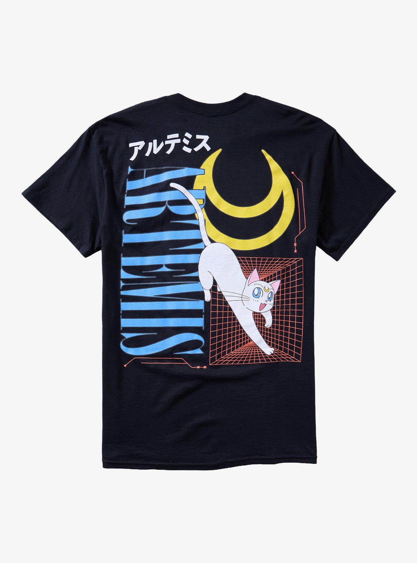 Pretty Guardian Sailor Moon Luna & Artemis Cyber T-Shirt, BLACK, alternate - view 2