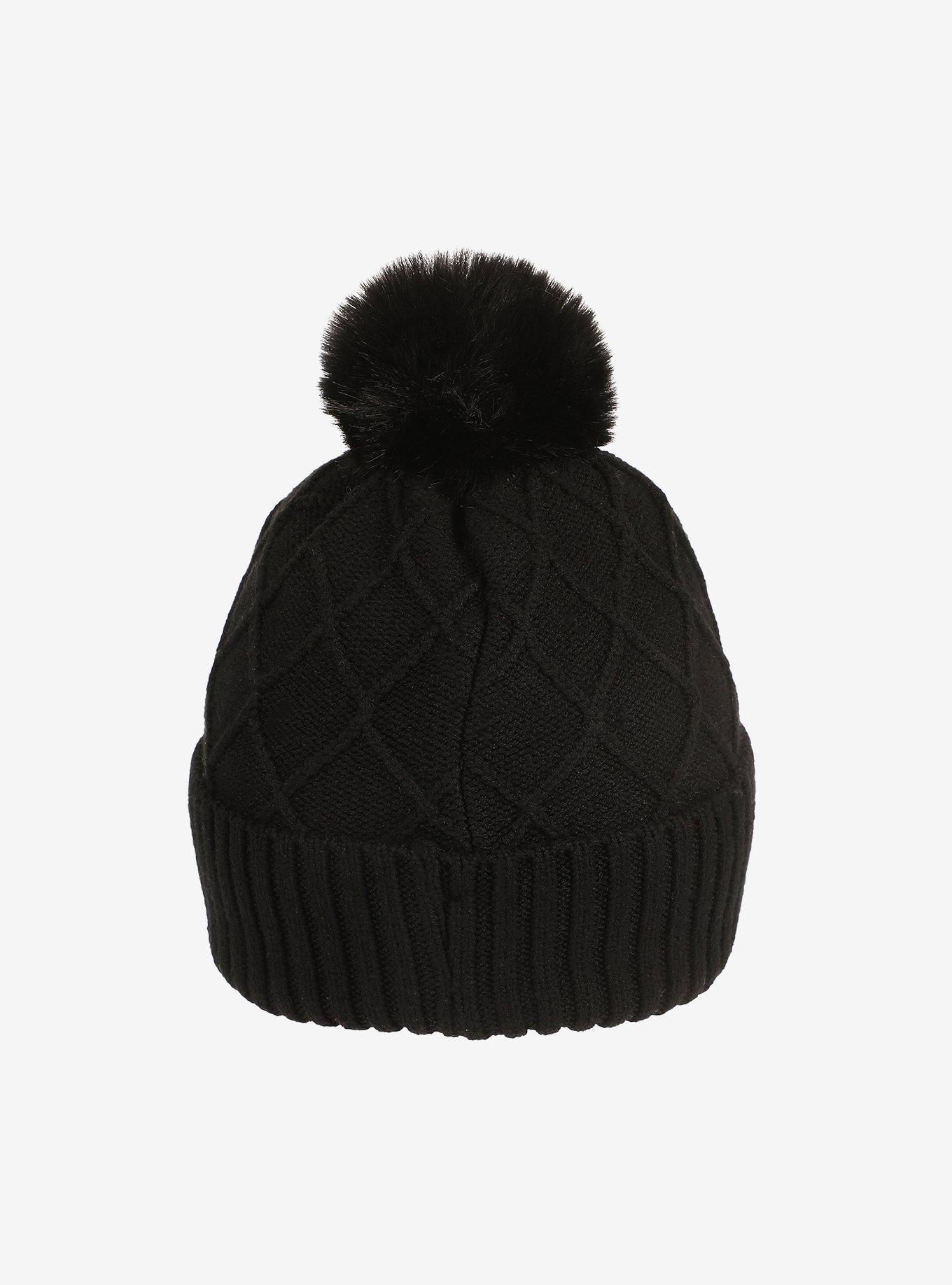 Wicked Pearl Cable Knit Pom Beanie, , alternate - view 4