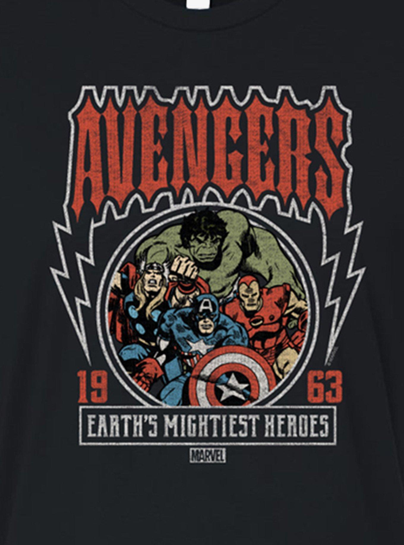 Marvel Avengers Band Womens Crop T-Shirt, BLACK, alternate - view 2