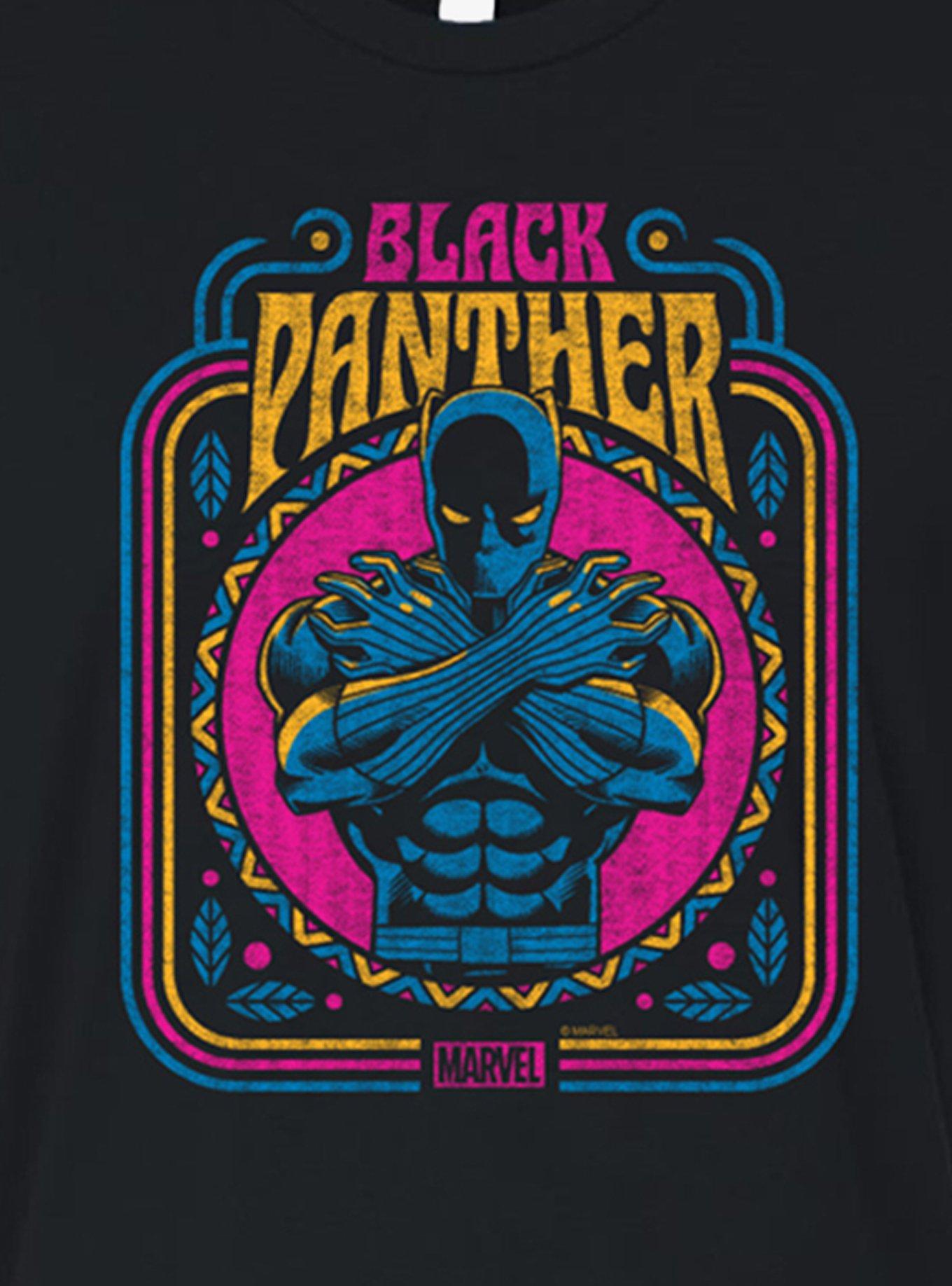 Marvel Black Panther Bright Womens Crop T-Shirt, BLACK, alternate - view 2