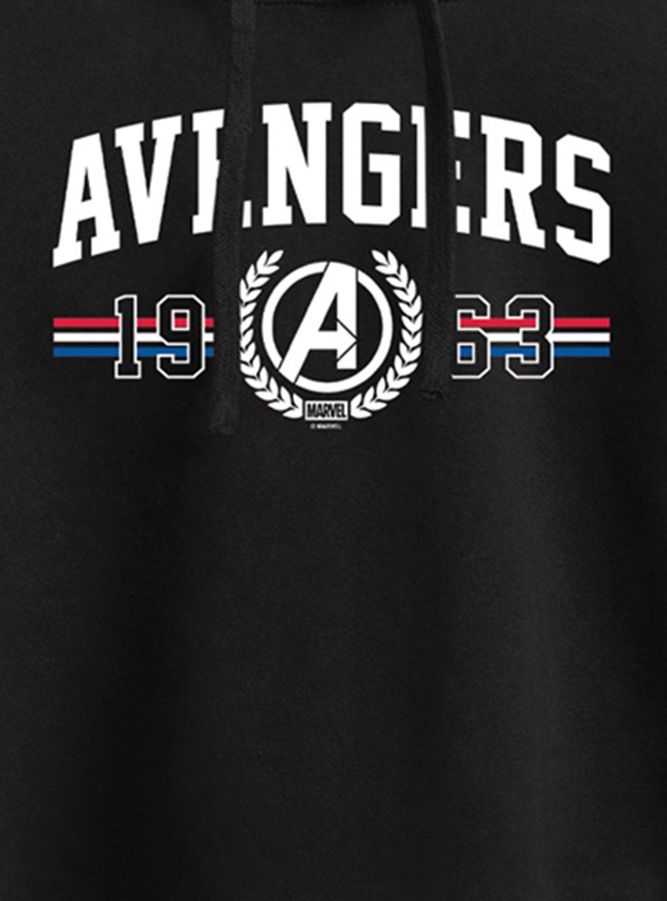 Marvel Avengers Collegiate Womens Crop Hoodie, BLACK, alternate - view 2