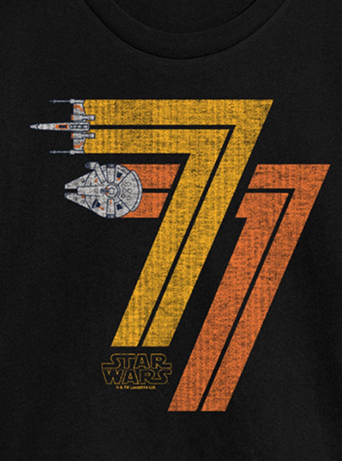 Star Wars 77 Ships Womens Crop T-Shirt, BLACK, alternate - view 2