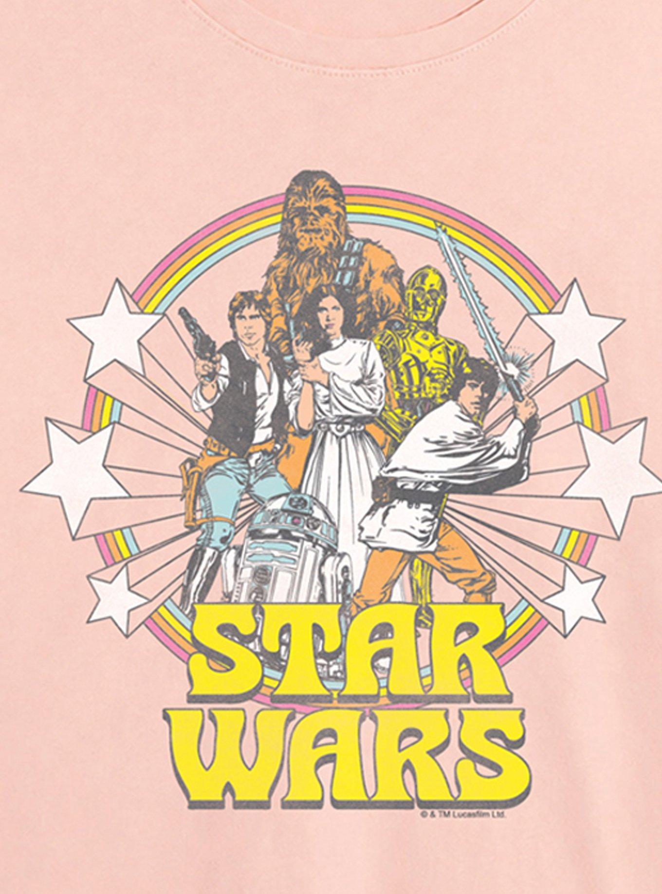 Star Wars Vintage Group Womens Crop T-Shirt, BLUSH, alternate - view 2