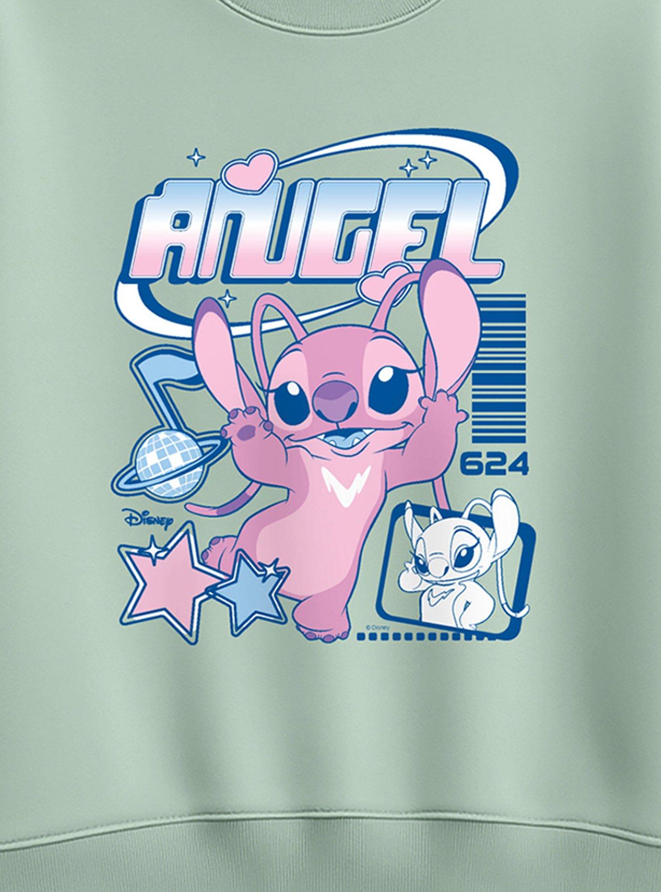 Disney Lilo & Stitch Angel Y2k Womens Oversized Sweatshirt, SEAFOAM, alternate - view 2