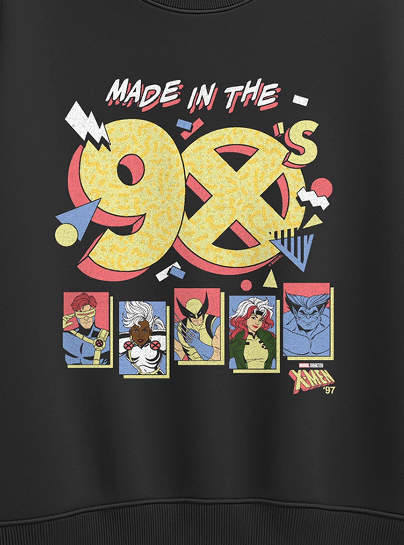 Marvel X-Men 97 Made in the 90s Womens Oversized Sweatshirt, BLACK, alternate - view 2