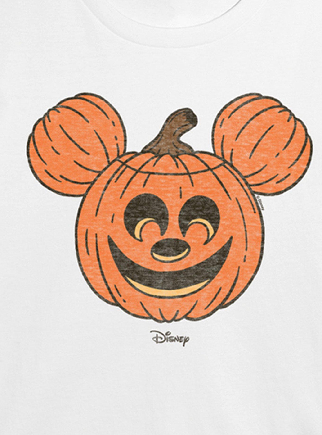 Disney Disney Mickey Mouse Pumpkin Womens Crop T-Shirt, WHITE, alternate - view 2