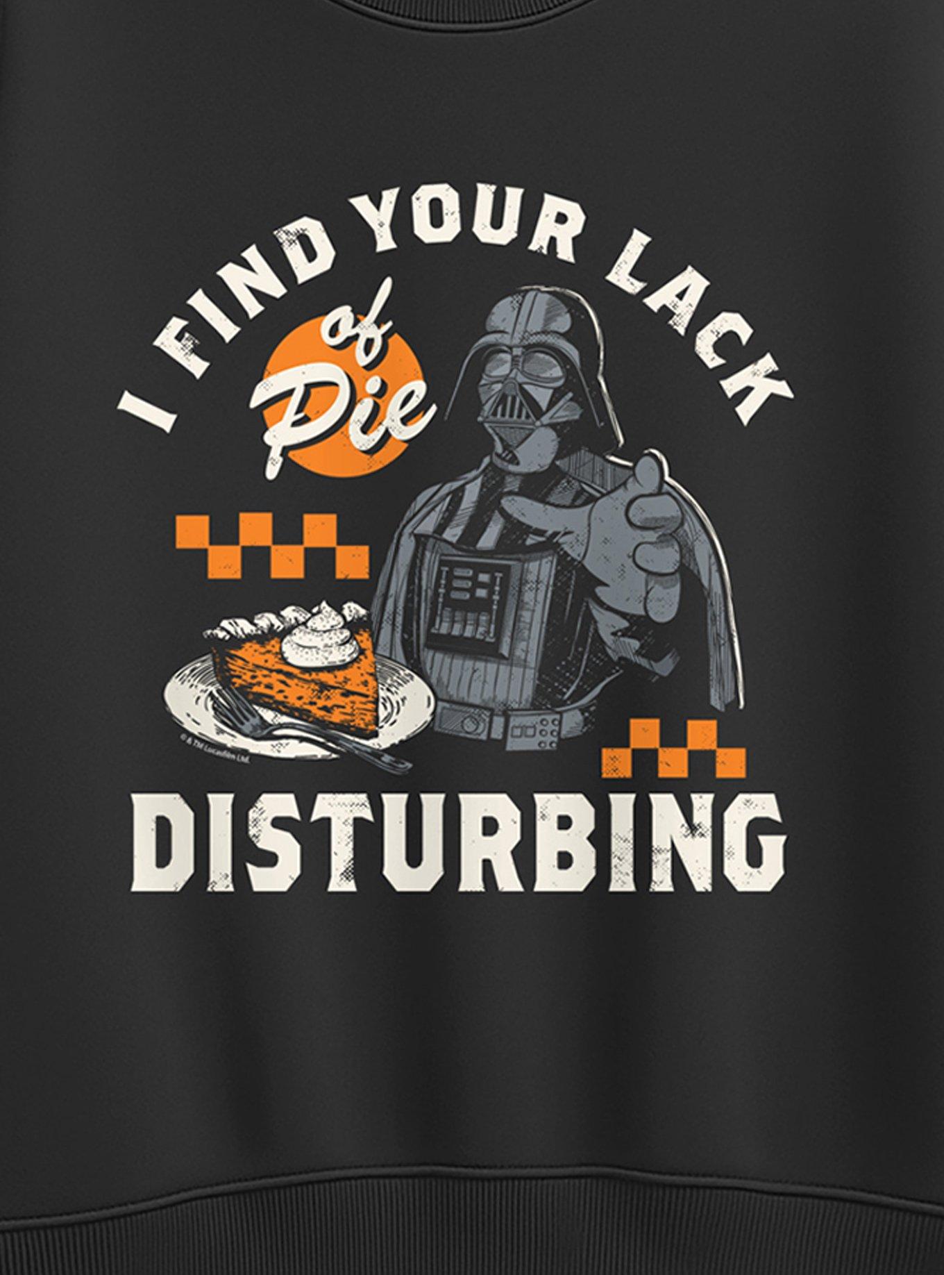 Star Wars Darth Vader Find Your Lack Of Pie Disturbing Womens Oversized Sweatshirt, BLACK, alternate - view 2