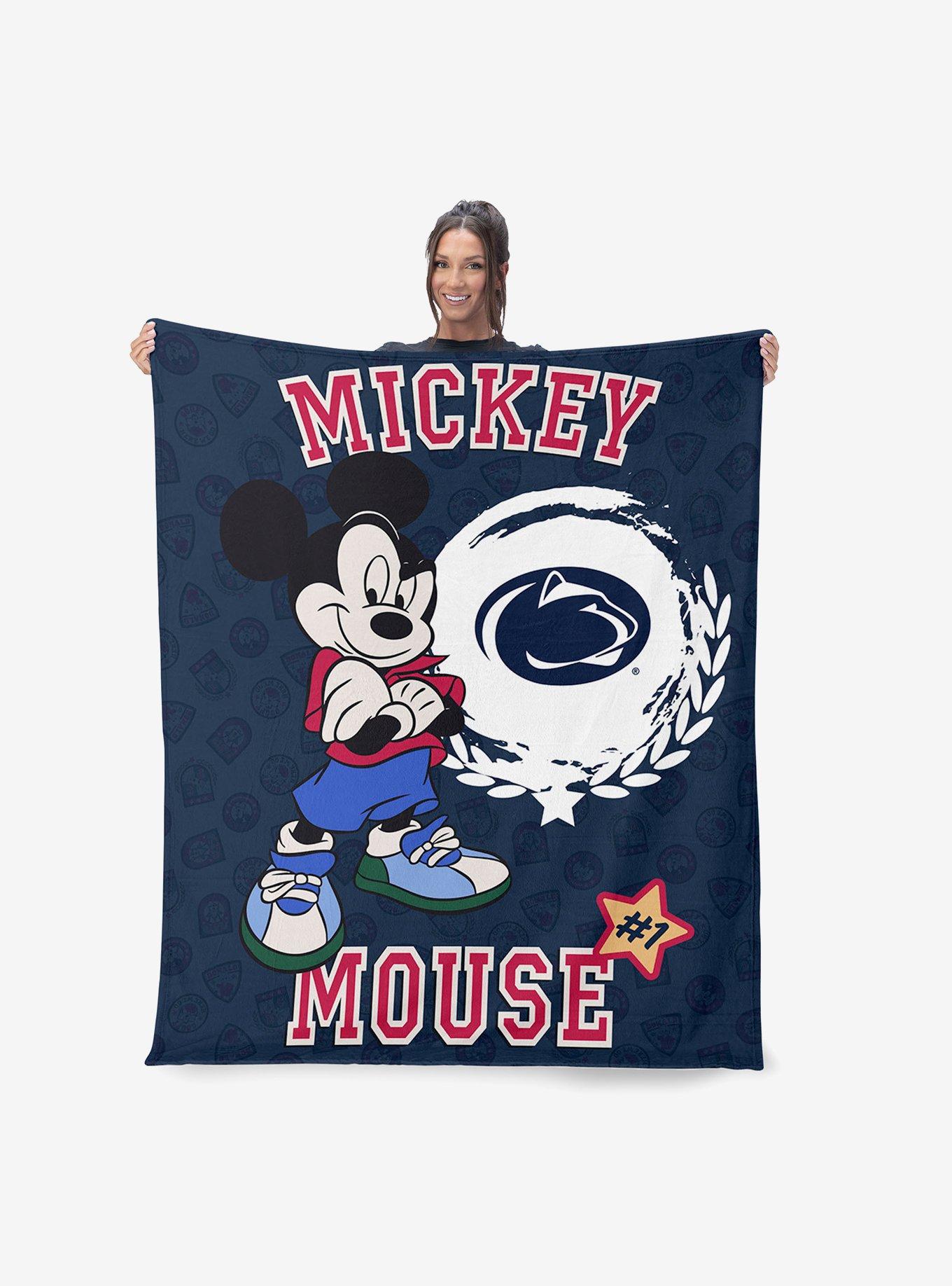 NCAA Penn State University Disney Mickey Mouse Baller Navy Silk Touch Throw Blanket, , alternate - view 2