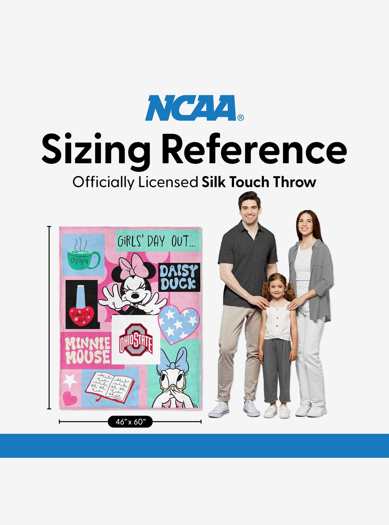NCAA Ohio State University Disney Minnie Mouse Checker Floral Pink Silk Touch Throw Blanket, , alternate - view 6